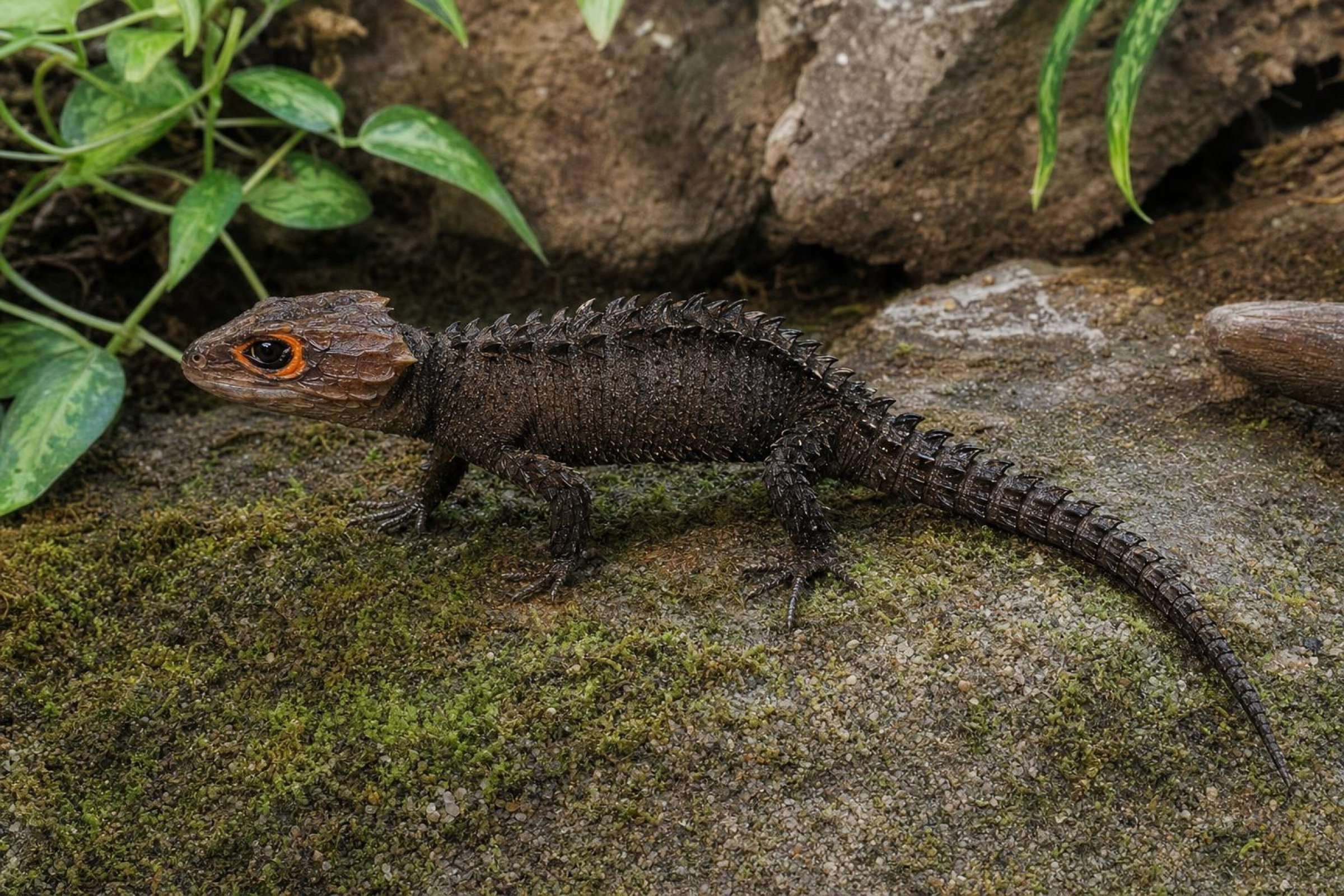 Crocodile des buissons à yeux rouges, Tribolonotus gracilis