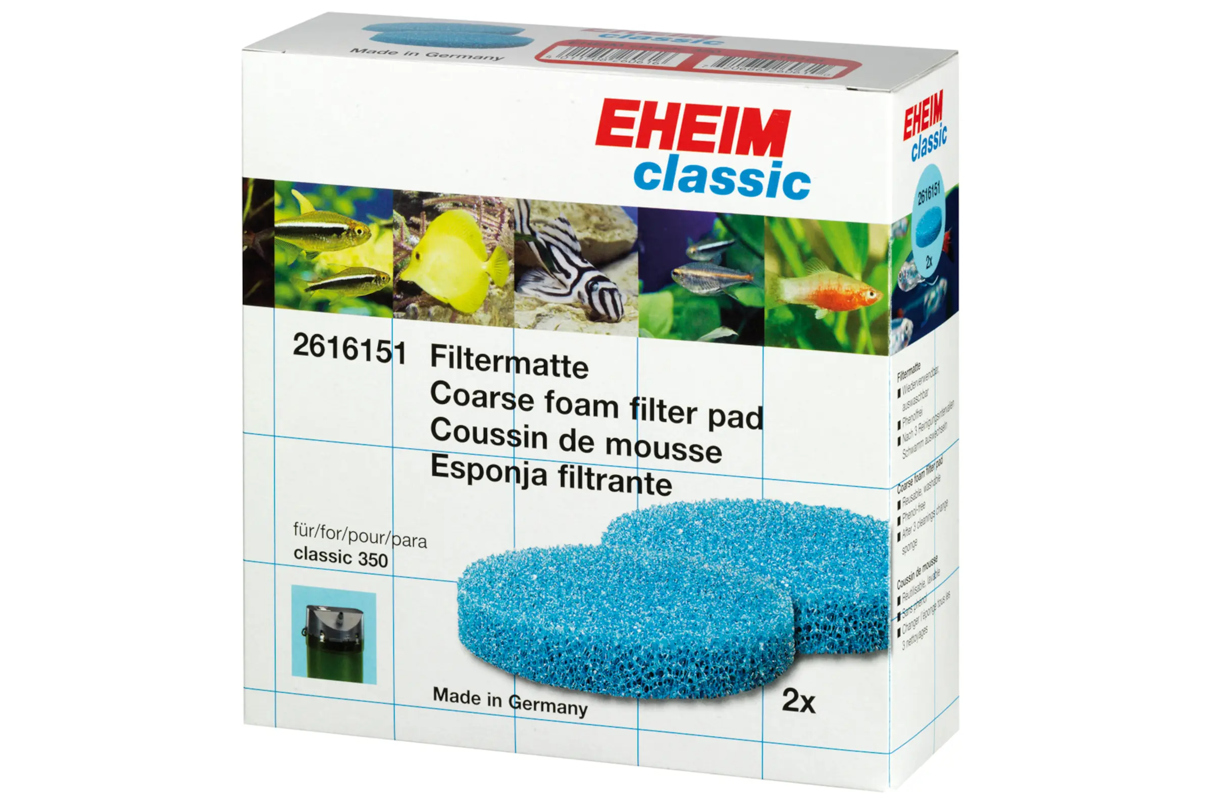 Eheim mousses filtrantes pour Classic 350 (2215), 2 pièces