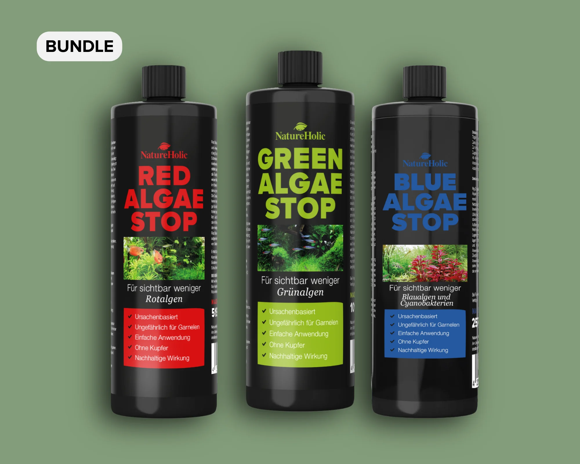 NatureHolic Pack anti-algues sans souci, pour un aquarium sans algues
