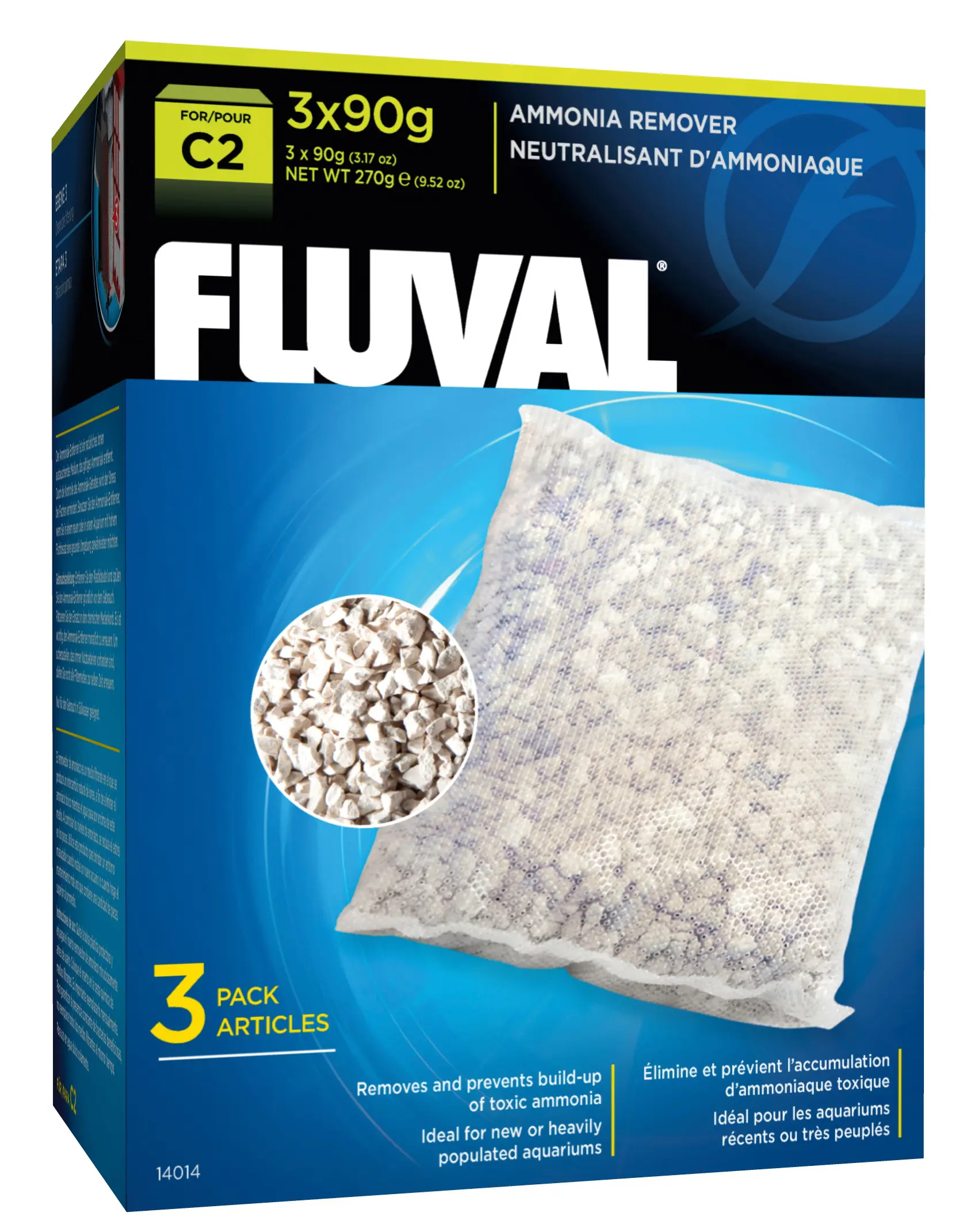 Fluval C2 Éliminateur d’ammoniac 3x90 g