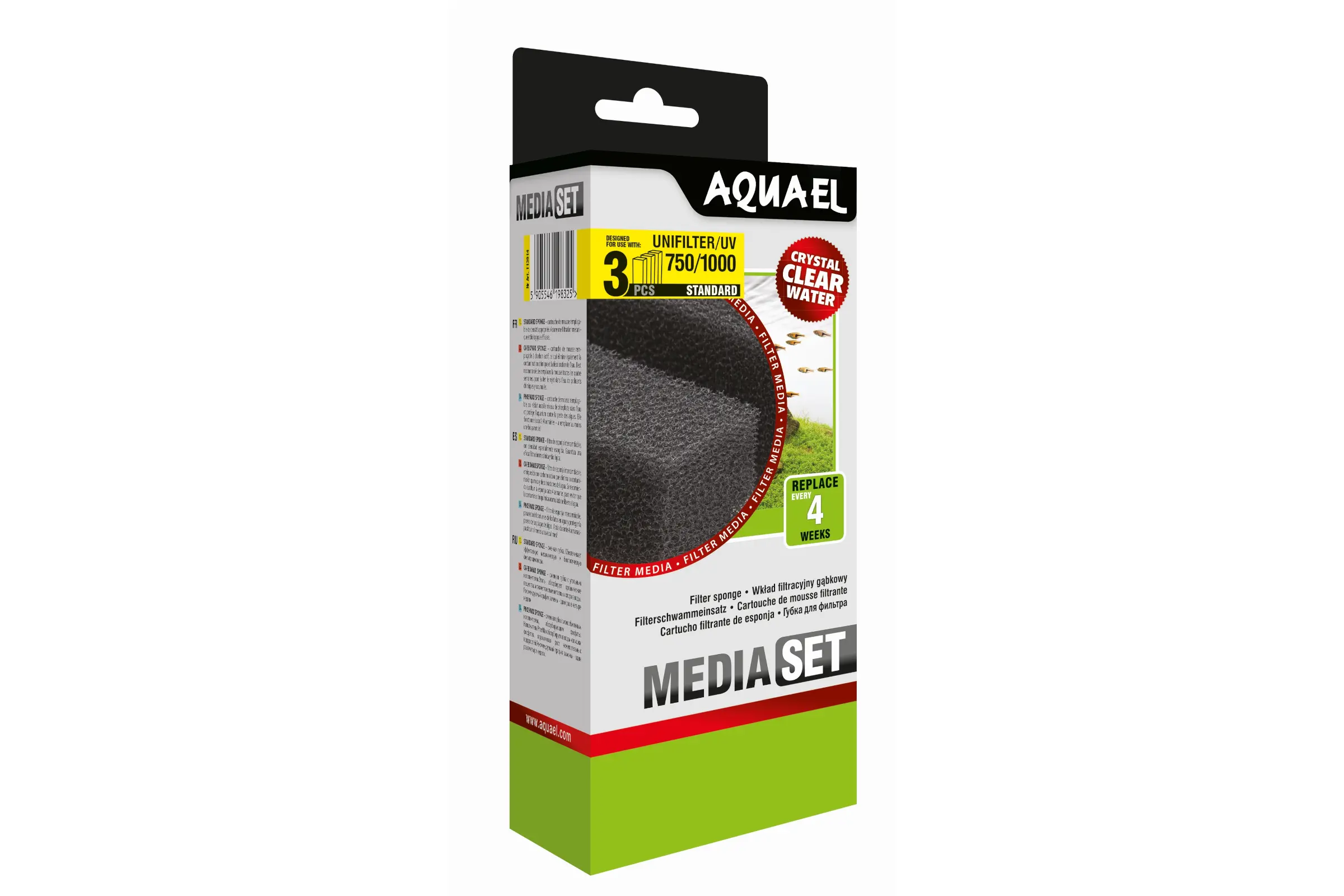 Aquael mousse filtrante Unifilter 750 / 1000, filtre de rechange, 3 pièces