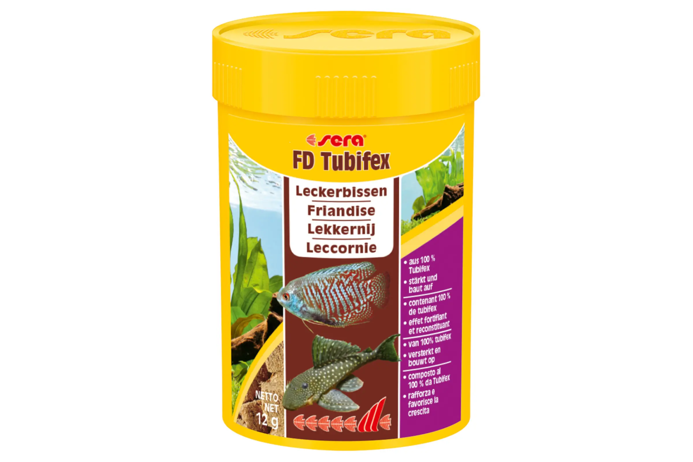 Sera FD Tubifex Nature, vers alimentaires complémentaires, 100 ml