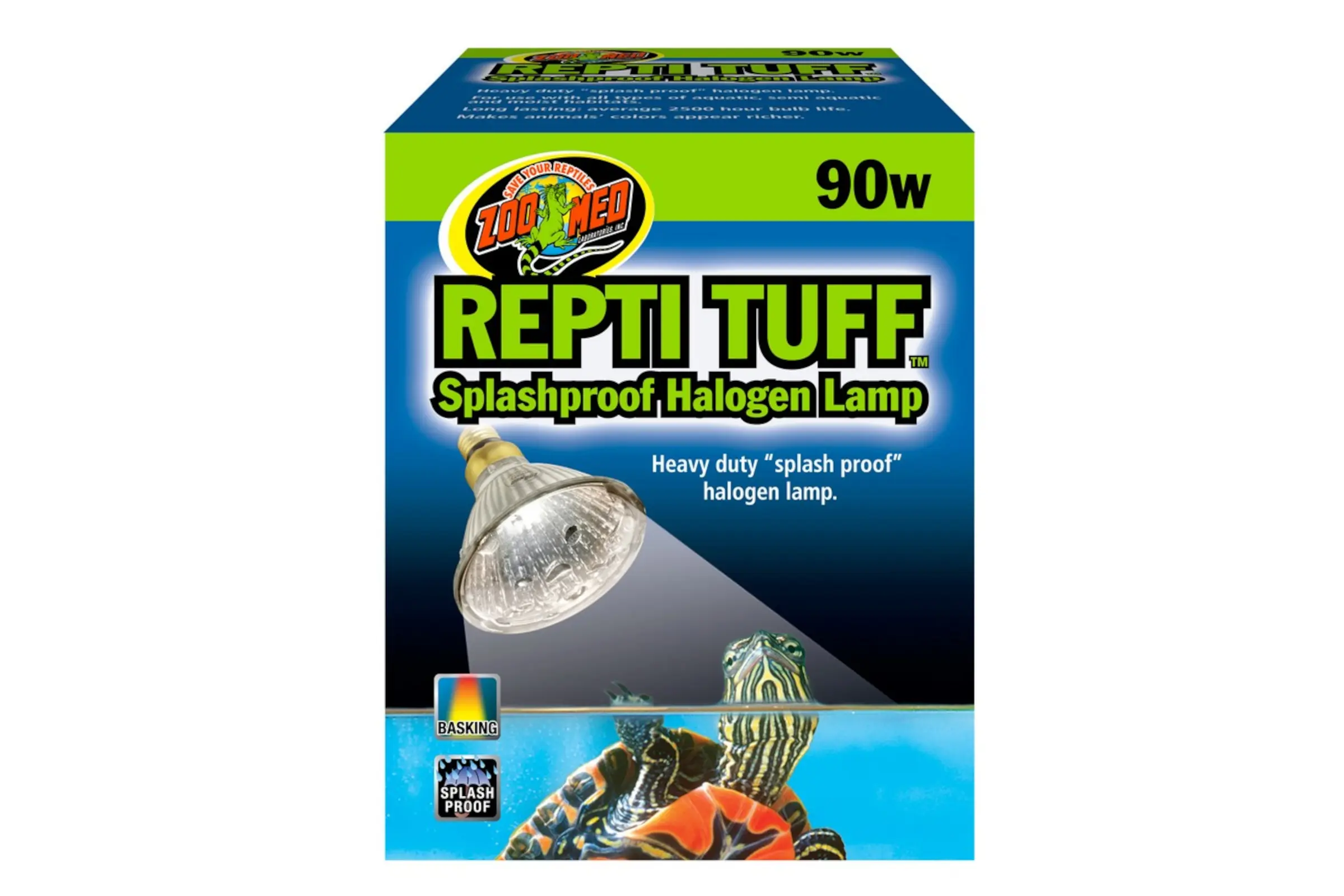 Zoomed Repti Tuff Splashproof Halogen Lamp, lampe chauffante, 90 W