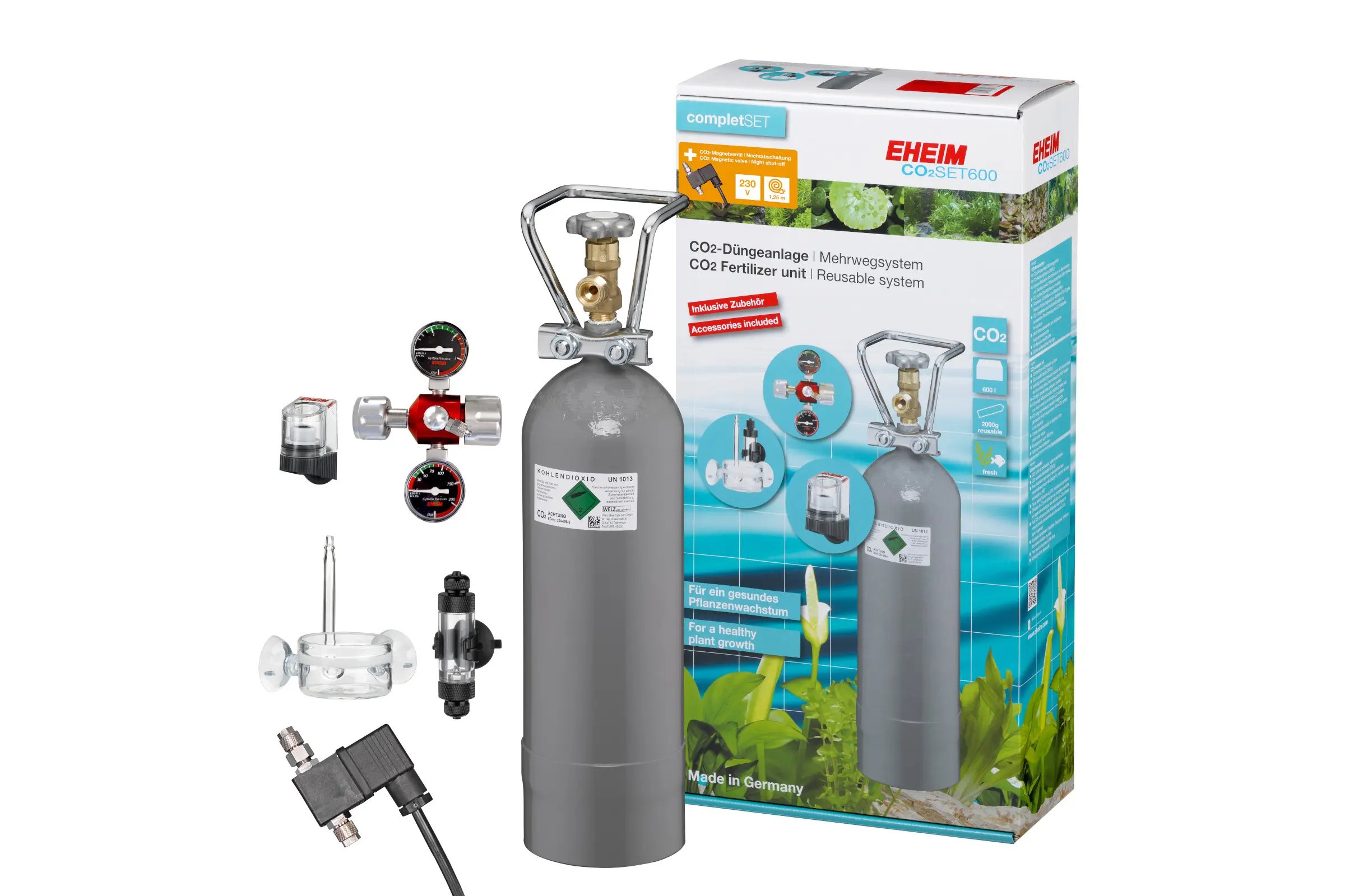 Eheim CO₂SET600 rechargeable 2000 g, installation CO2 incl. coupure nocturne