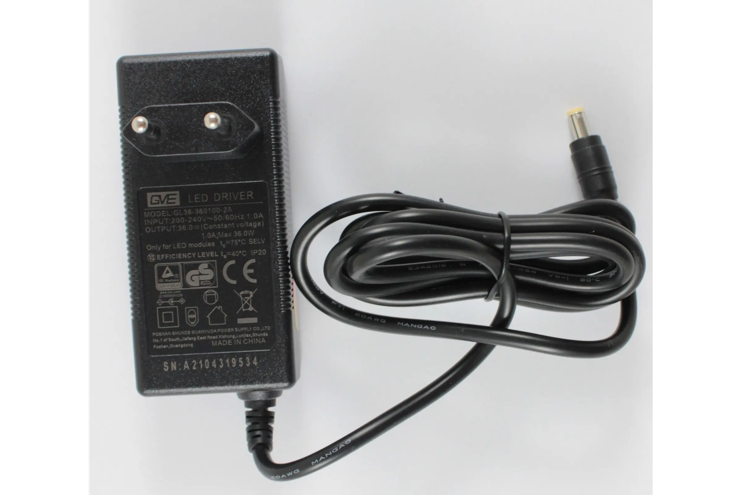 Alimentation Chihiros 36 V – 1 A pour A2, WRGB2, WRGB2 Pro et Slim