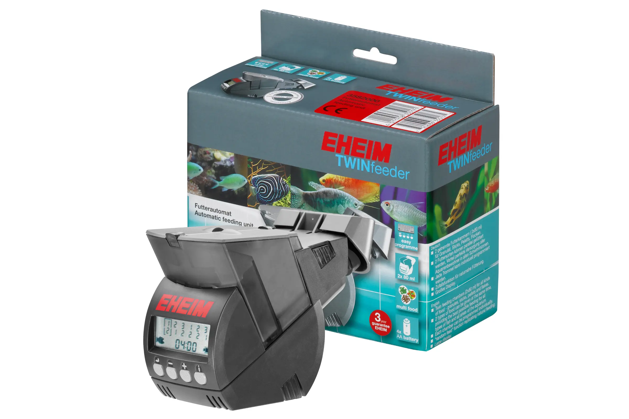 Eheim twinfeeder, distributeur automatique de nourriture avec 2 compartiments