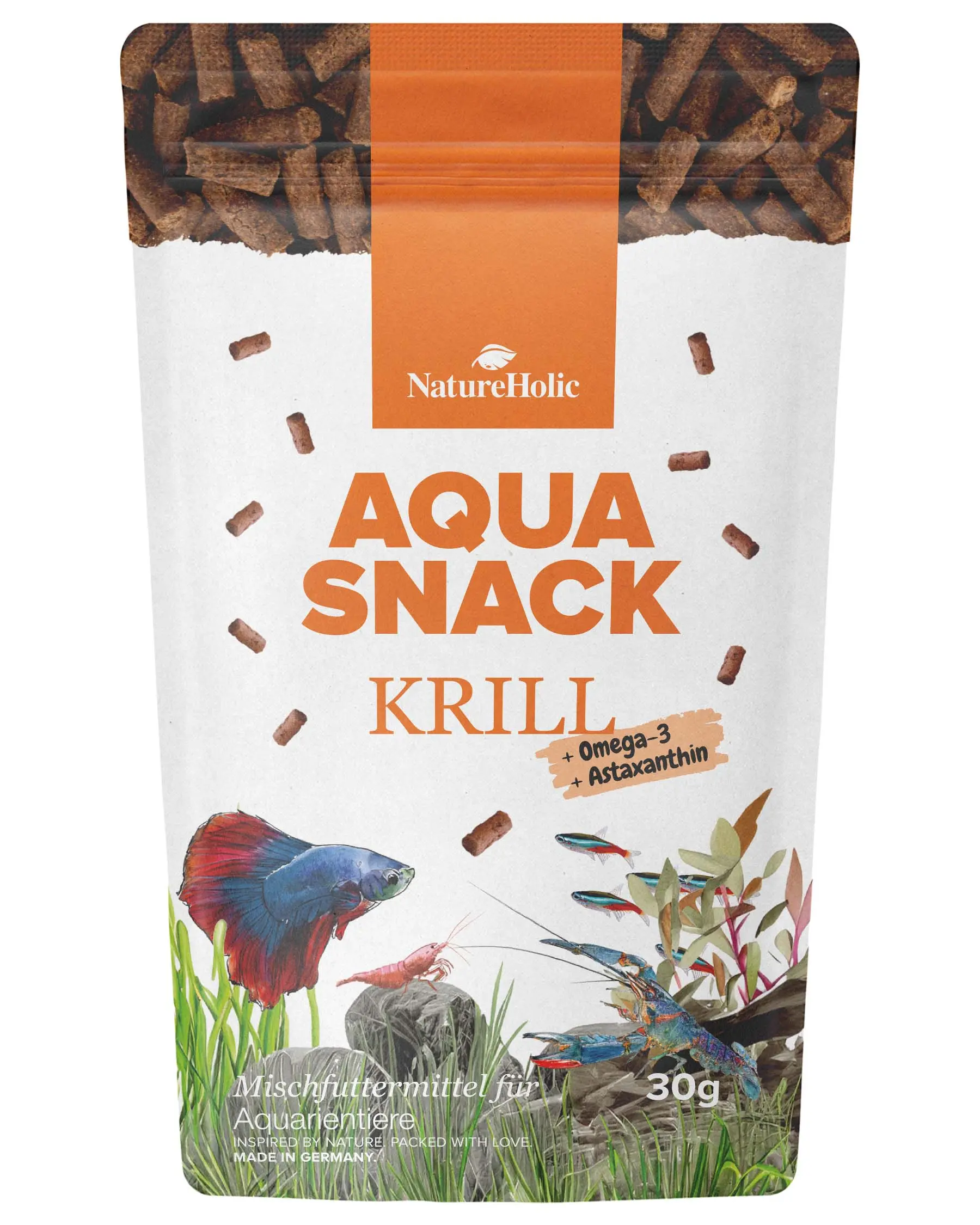 NatureHolic AquaSnack Krill Sticks, sticks alimentaires, 30 g