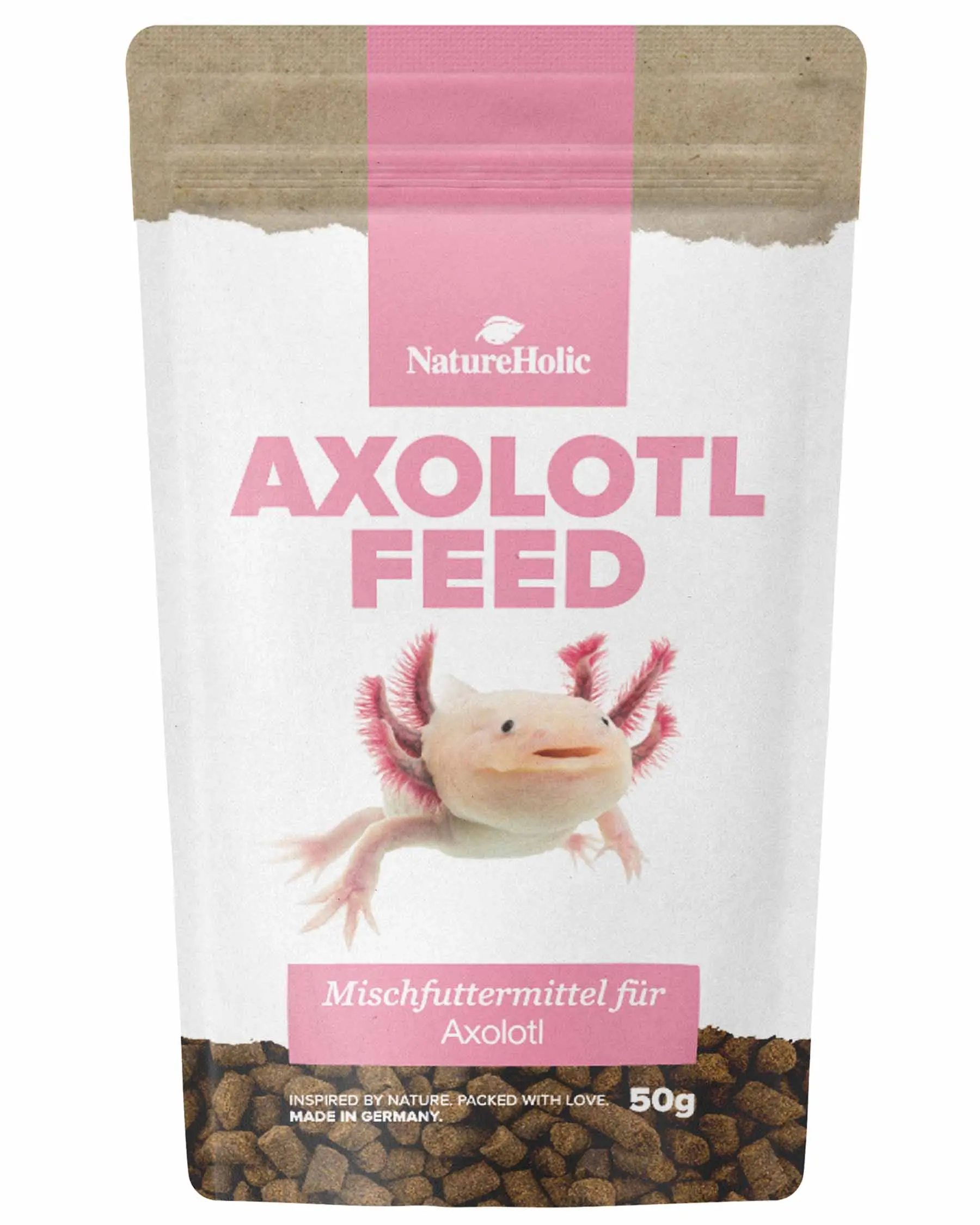 NatureHolic AxolotlFeed, aliment spécial pour axolotls, 50 g et 100 g