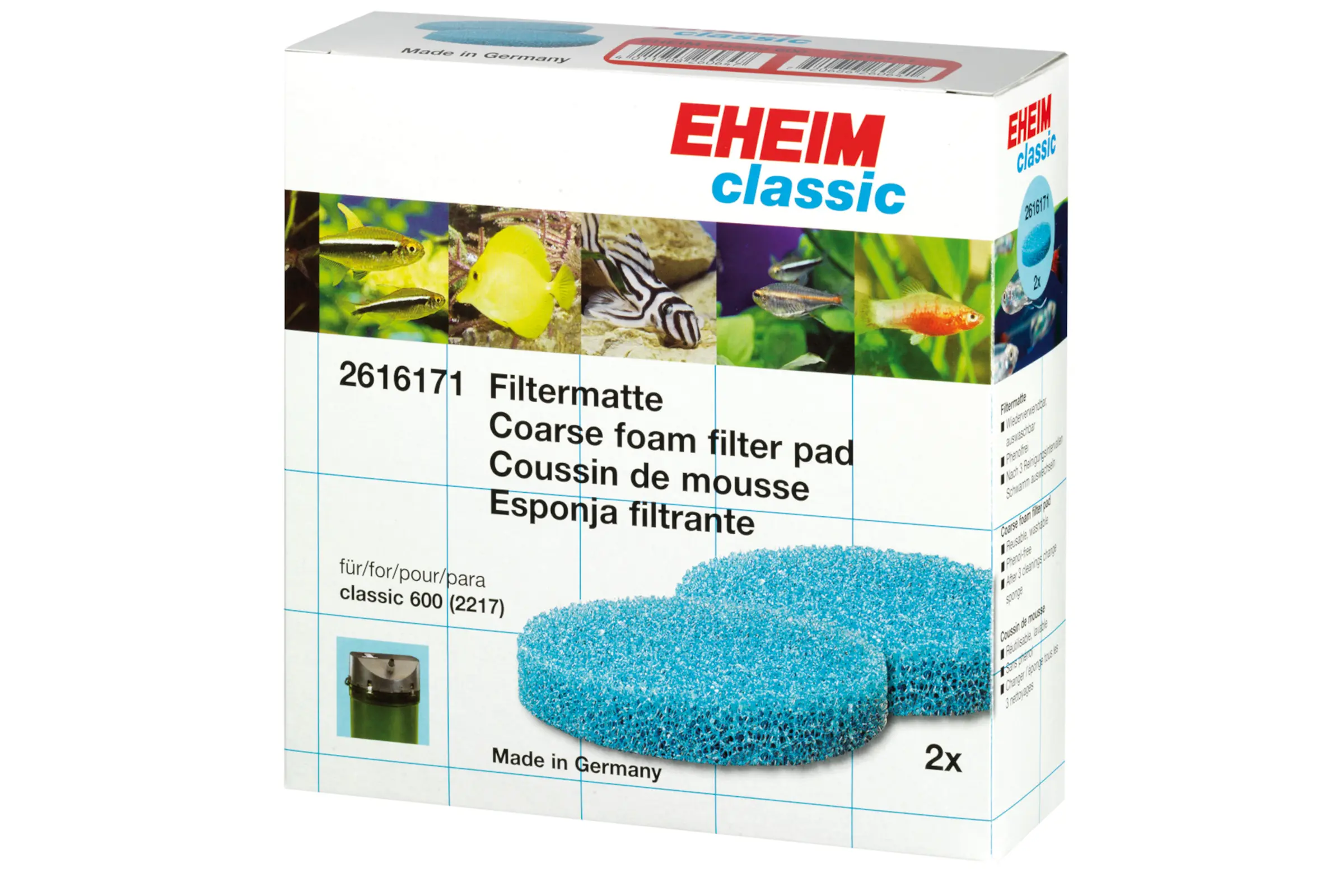 Eheim Mousses filtrantes pour Classic 600 (2217), 2 pièces