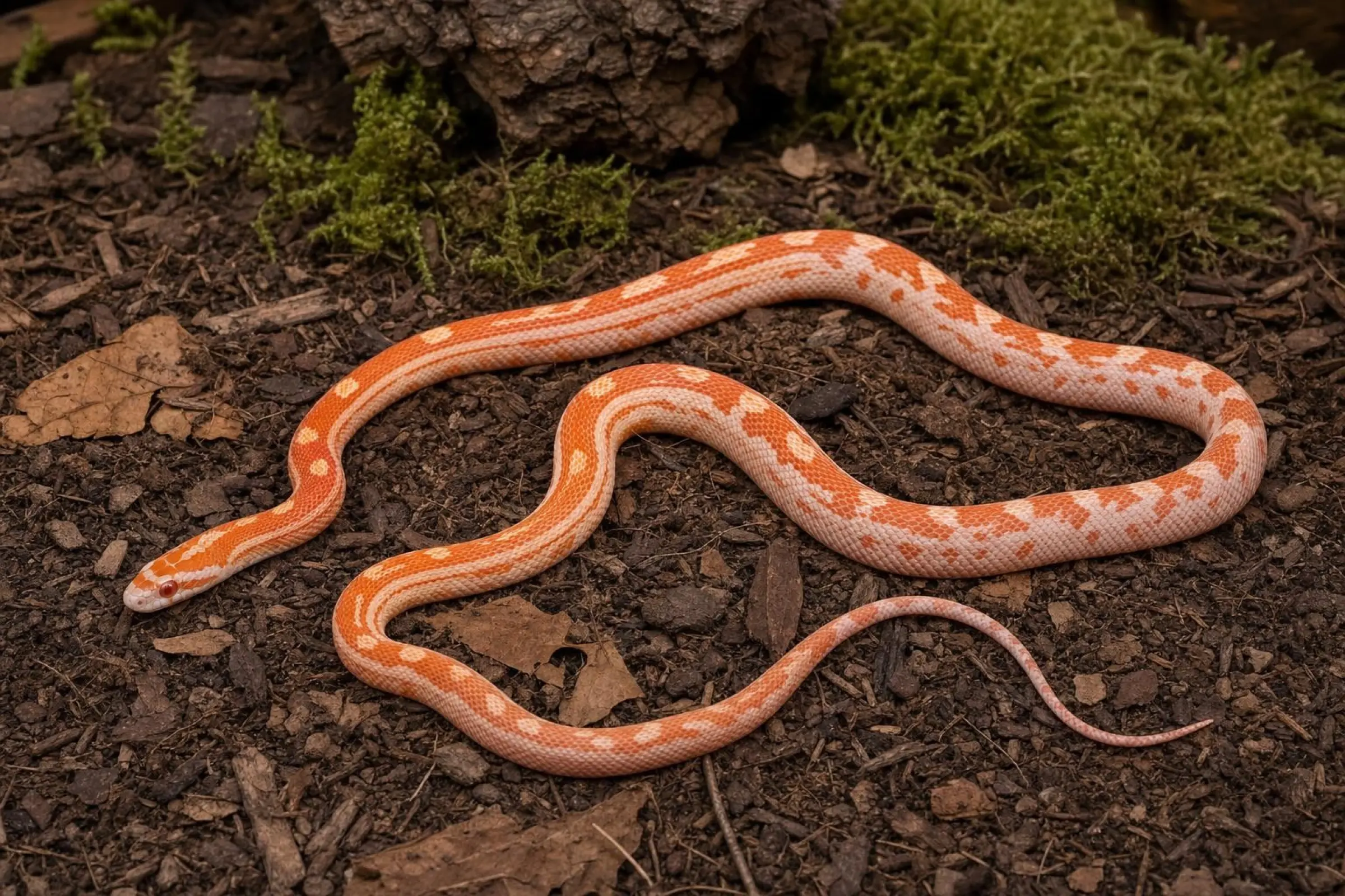 Serpent des blés Sunglow Motley, Pantherophis guttatus