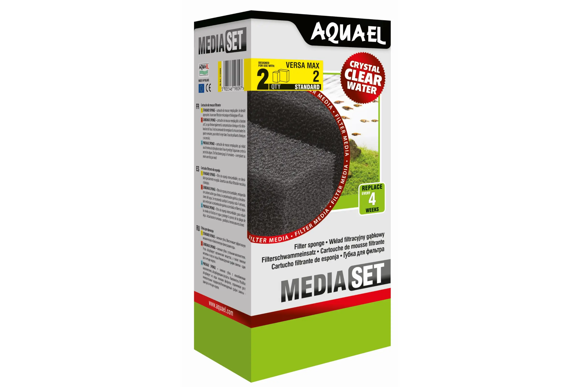 Aquael mousse filtrante Versamax FZN 2, filtre de rechange, 2 pièces