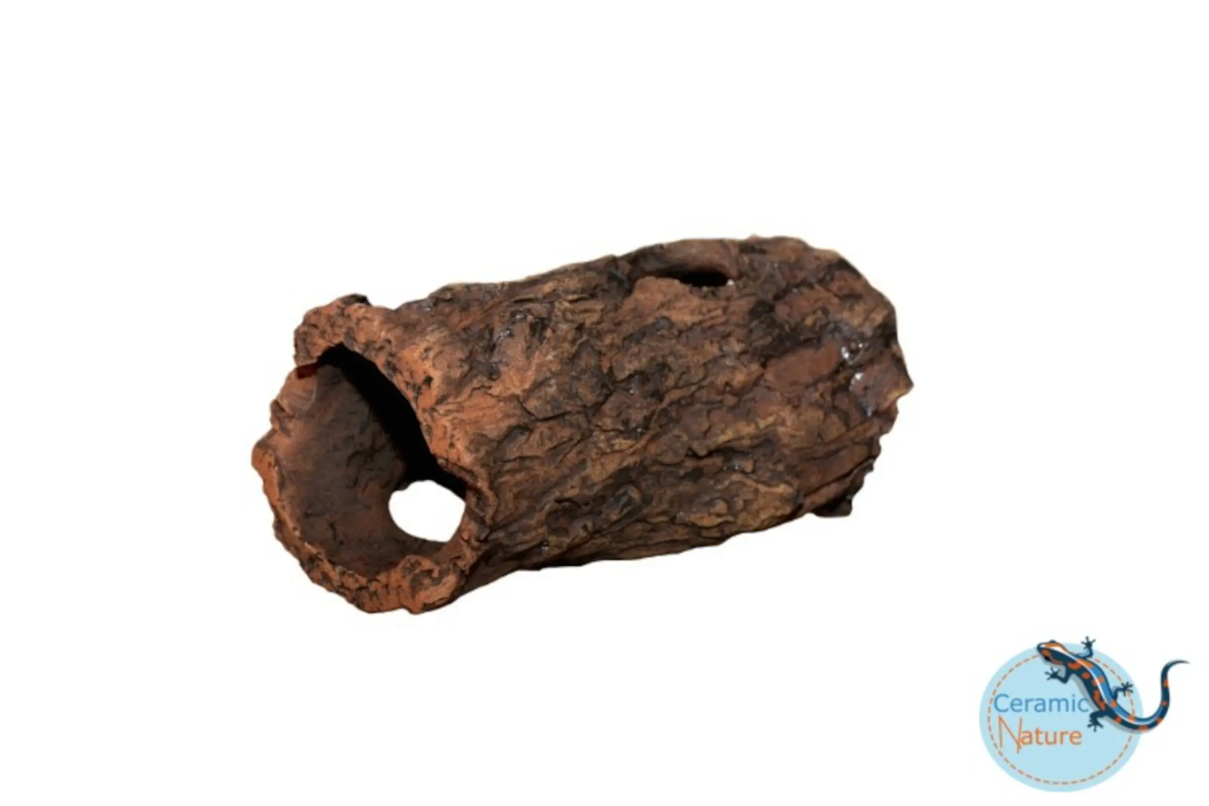 CeramicNature Log S, grotte en forme de tronc, env. 15 × 7,5 × 5 cm