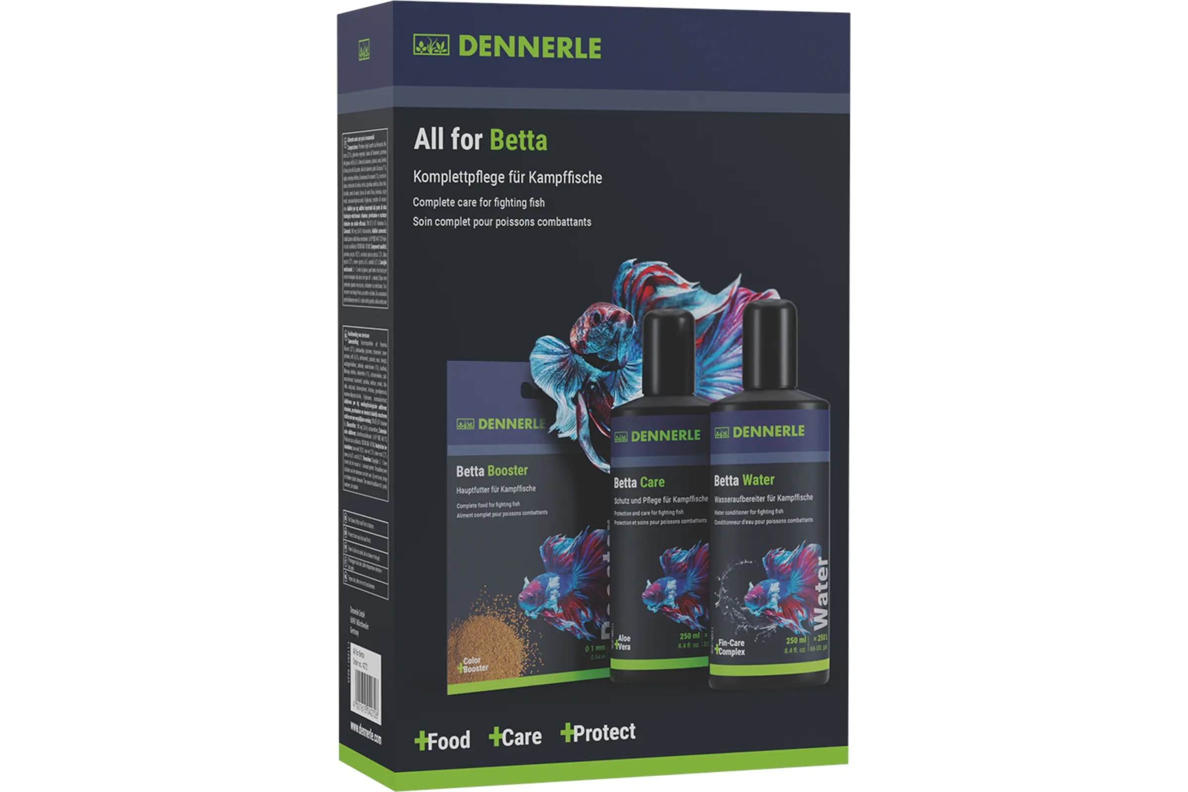Dennerle Betta Bundle, All for Betta, set de soins pour poissons combattants, 3 pièces