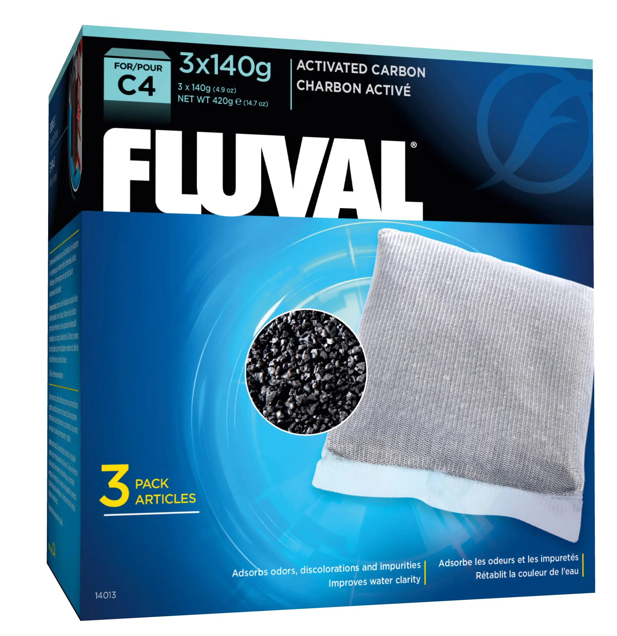 Cartouche de charbon Fluval C4 3x140 g