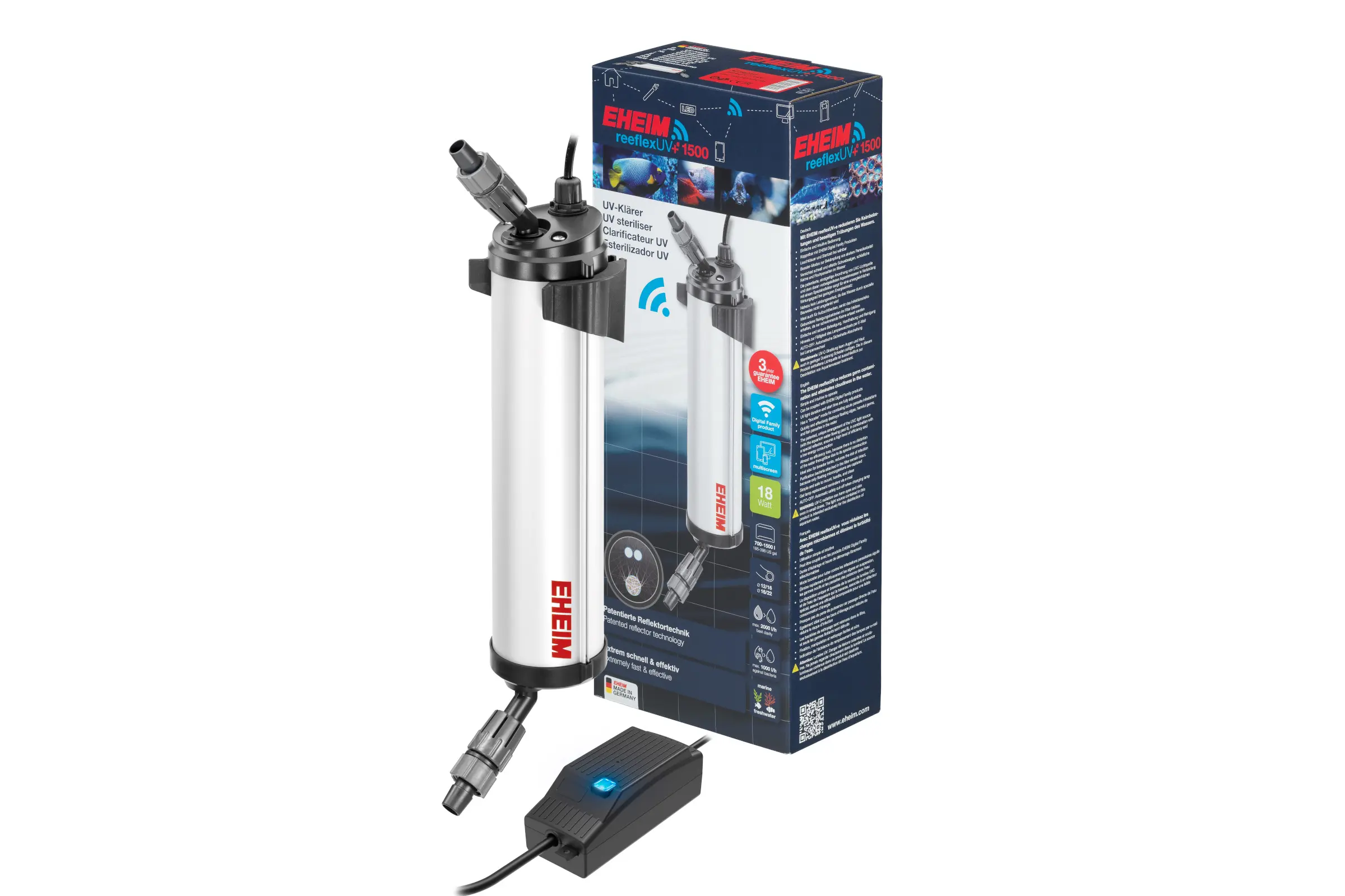 Eheim reeflexUV+e 1500, clarificateur UV intelligent, 19 W