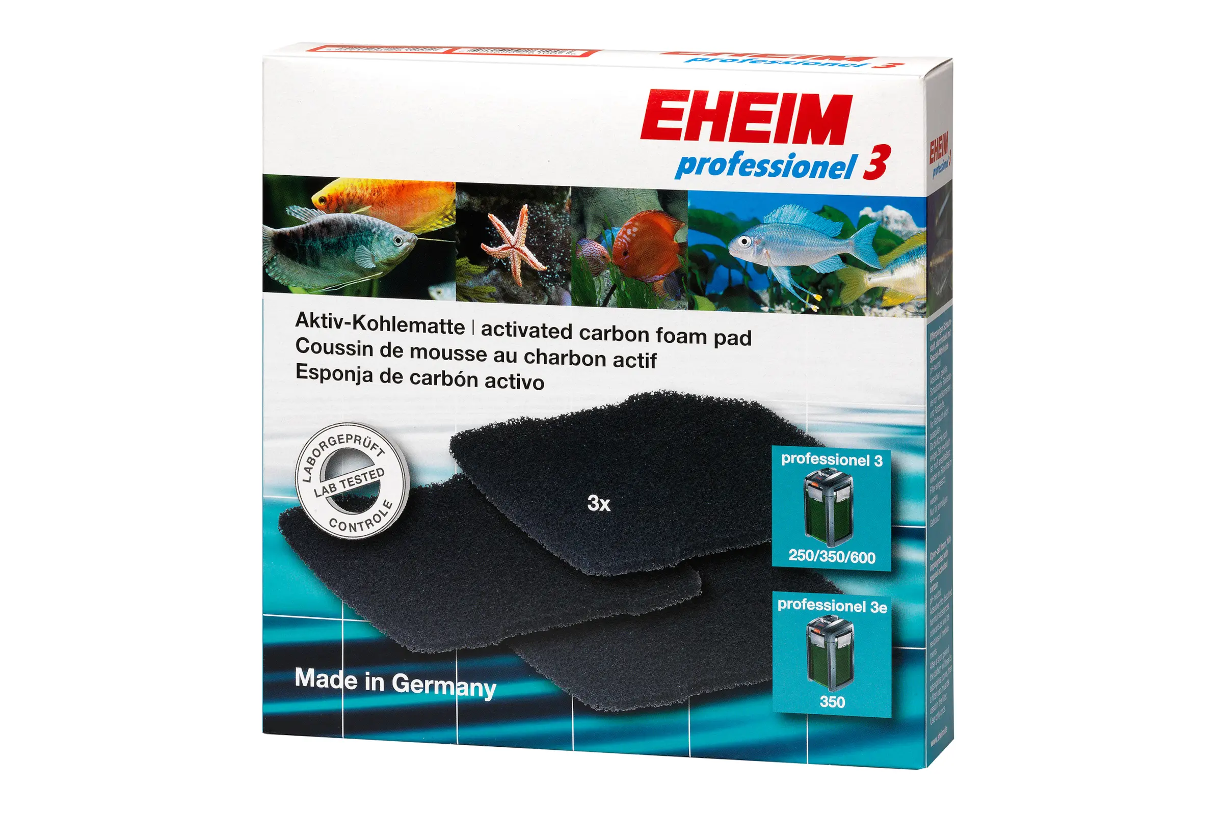 Mousse au charbon actif Eheim pour Professionel 3,3e, 4+ et 5e, 3 pièces