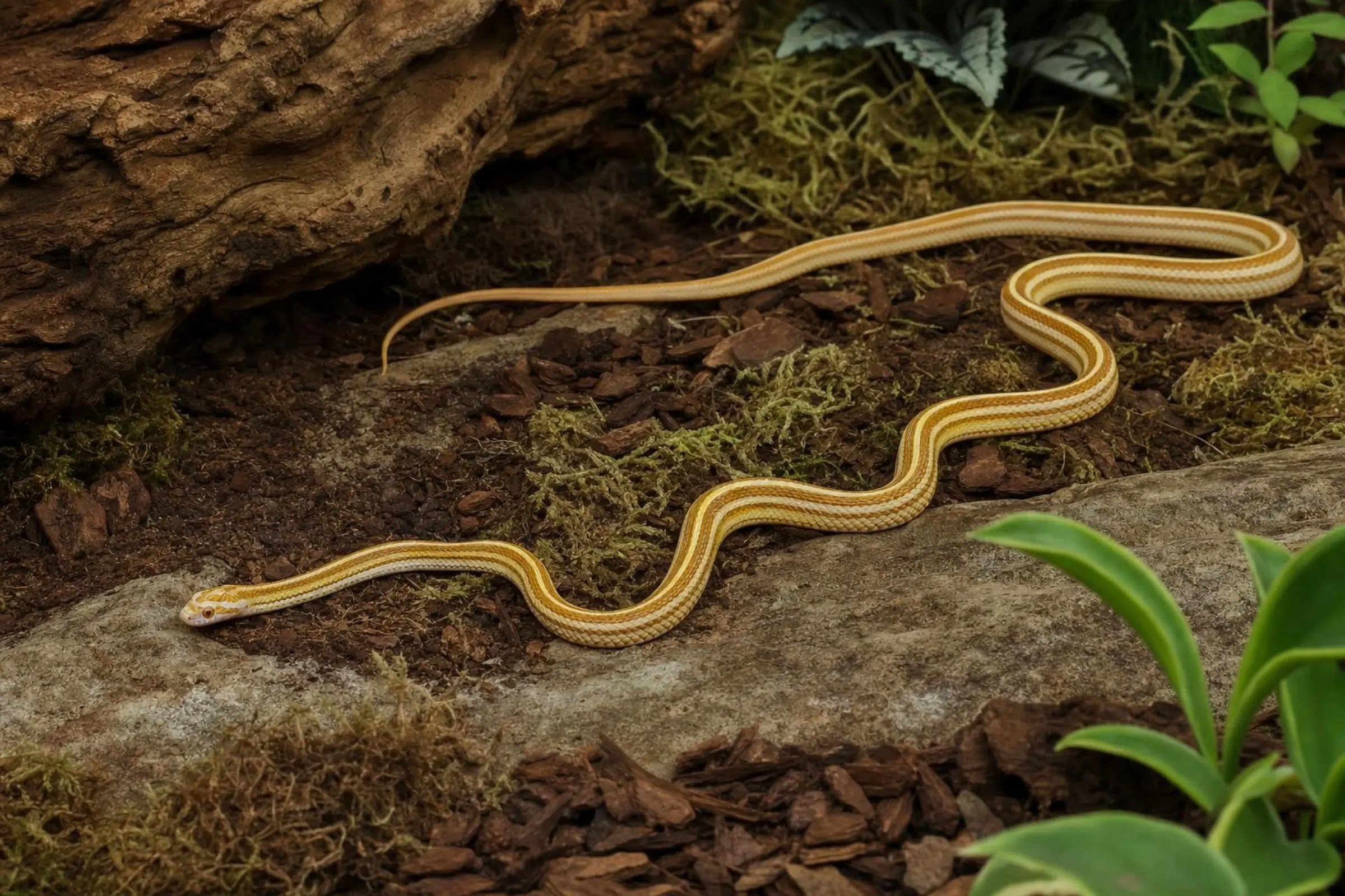 Serpent des blés « Ultramel Toffey Motley Tessera », Pantherophis guttatus