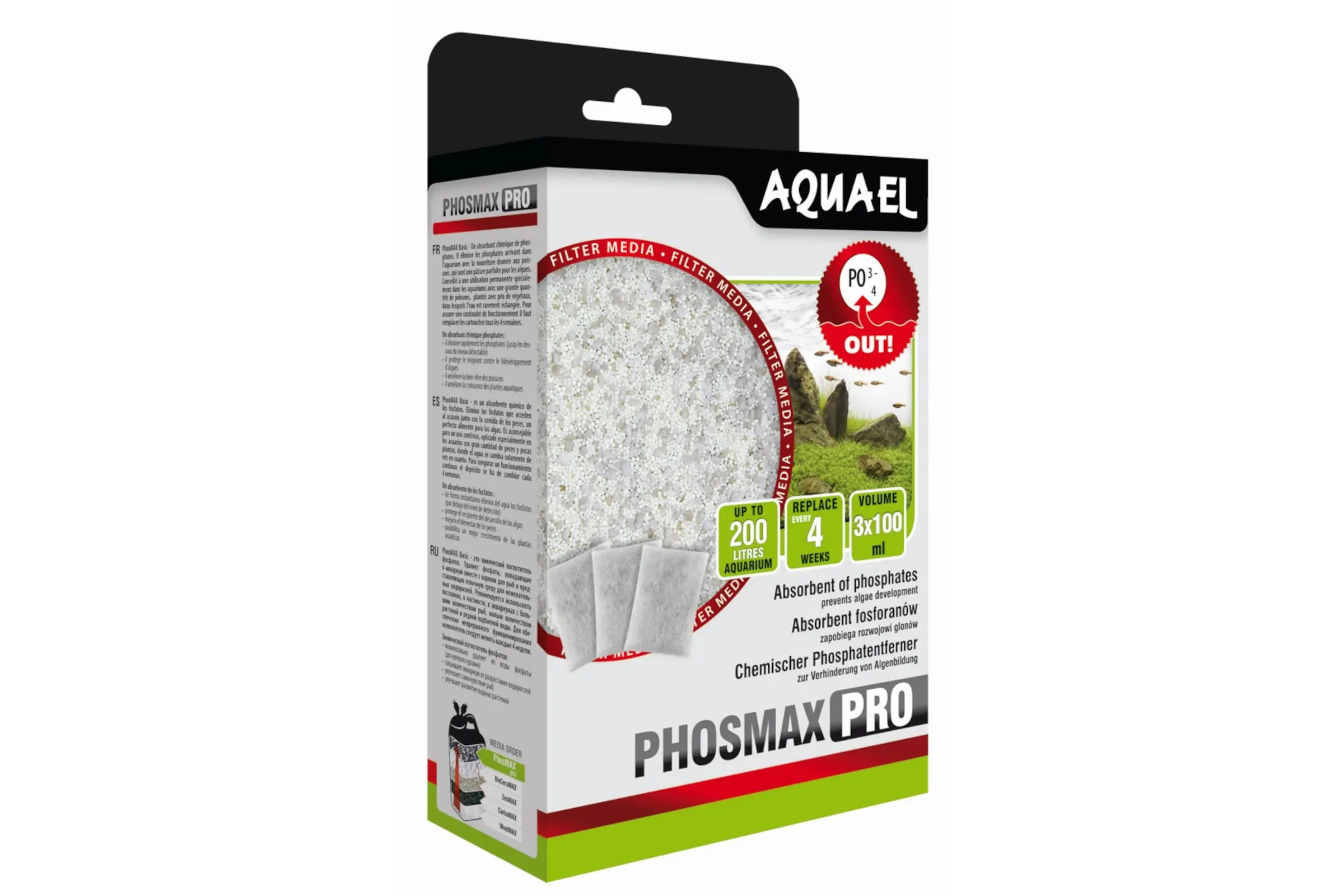 Aquael Média filtrant PhosMax Pro, éliminateur de phosphate, 300 ml