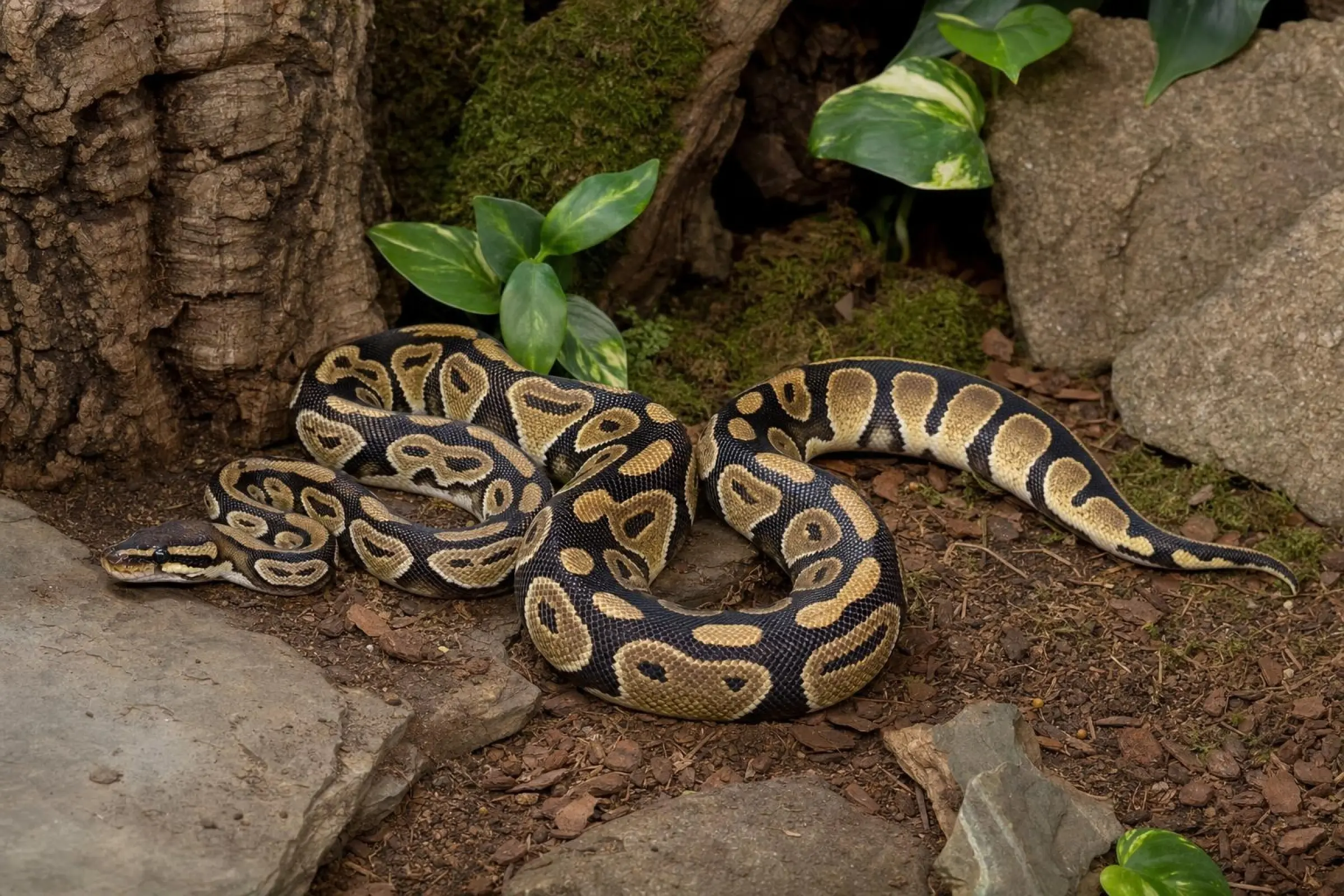 Python royal en différentes morphes, Python regius