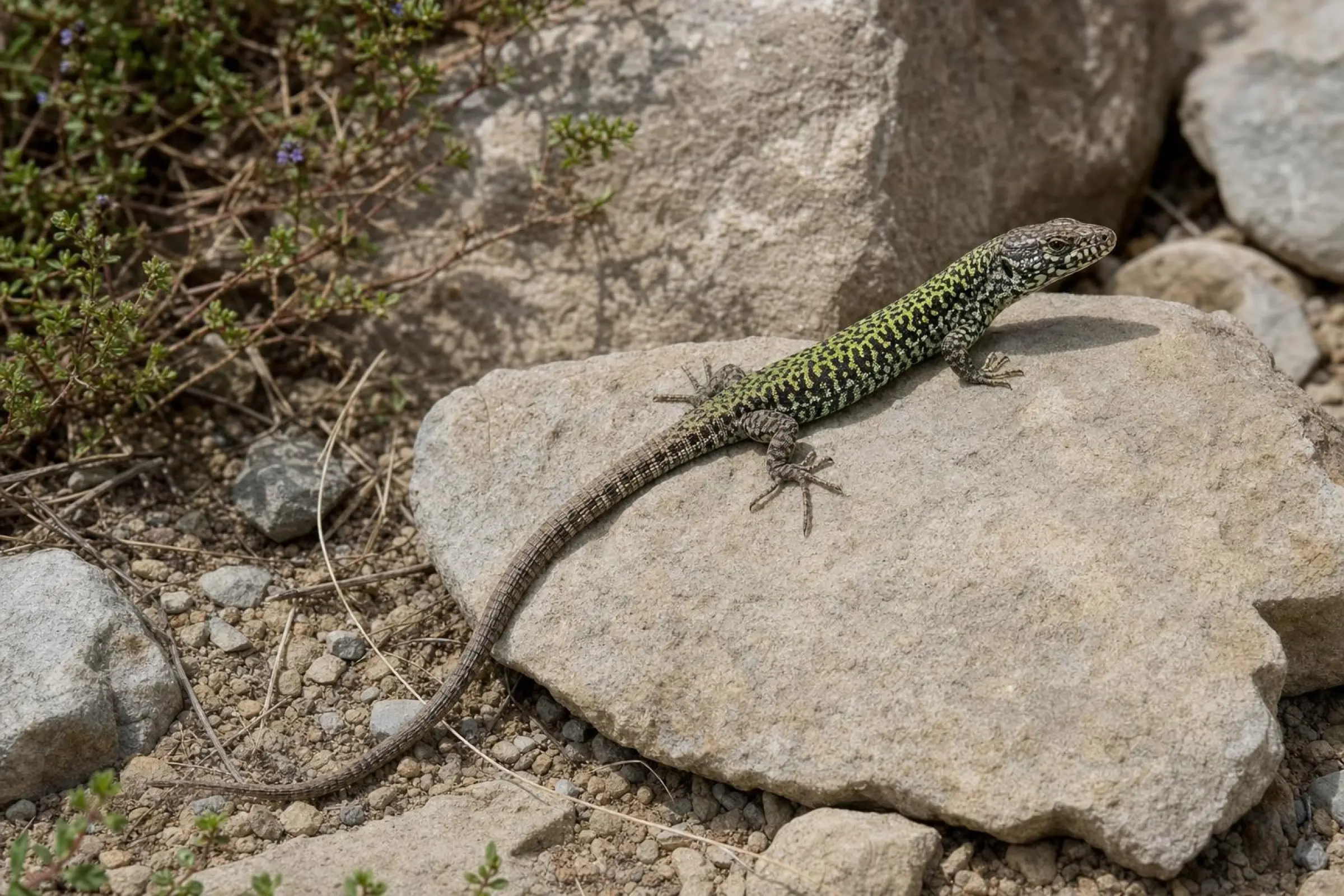 Lézard des murailles « Vert », Podarcis muralis maculiventris