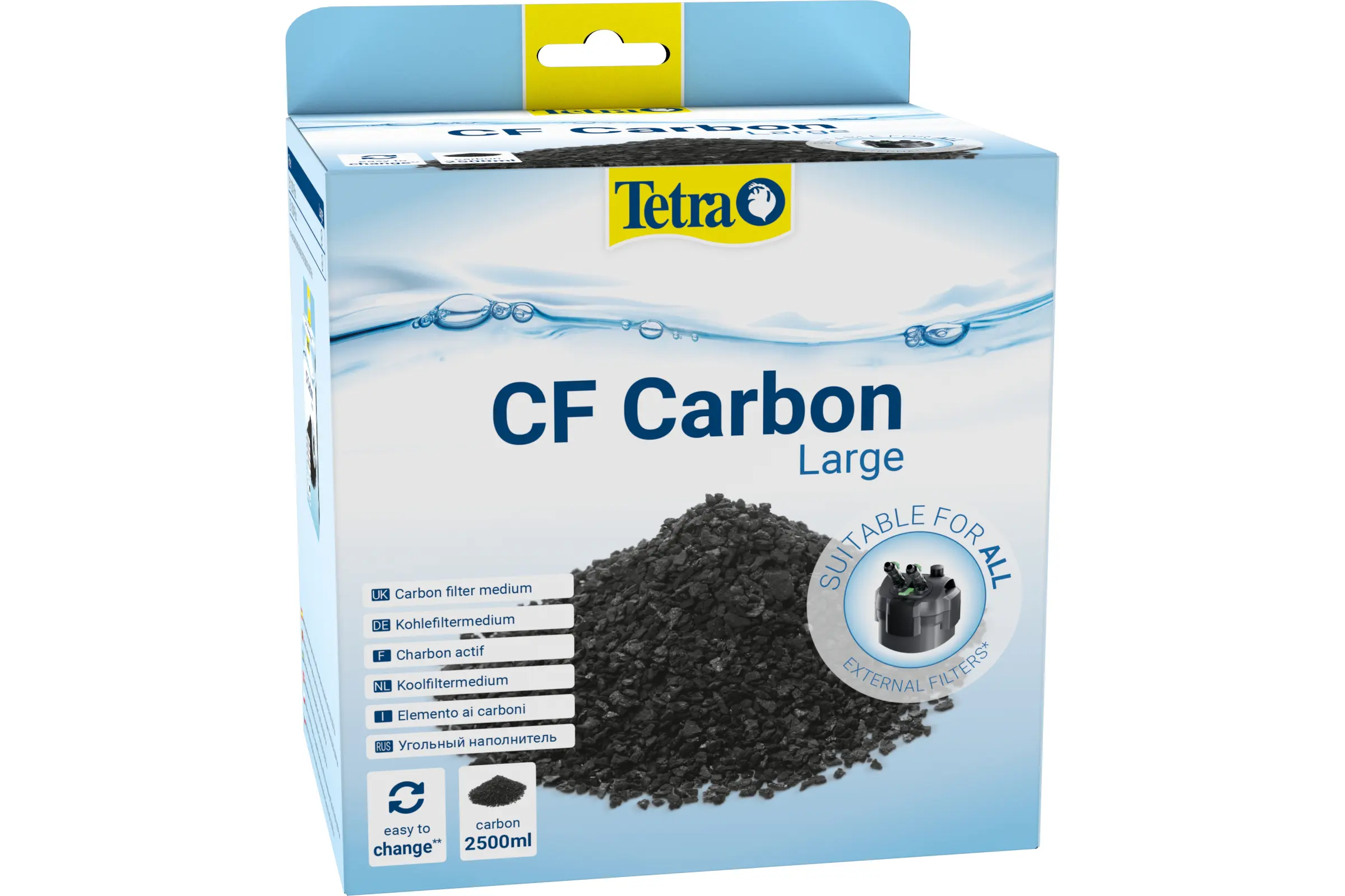 Tetra média filtrant au charbon CF Carbon, charbon actif, 2,5 litres