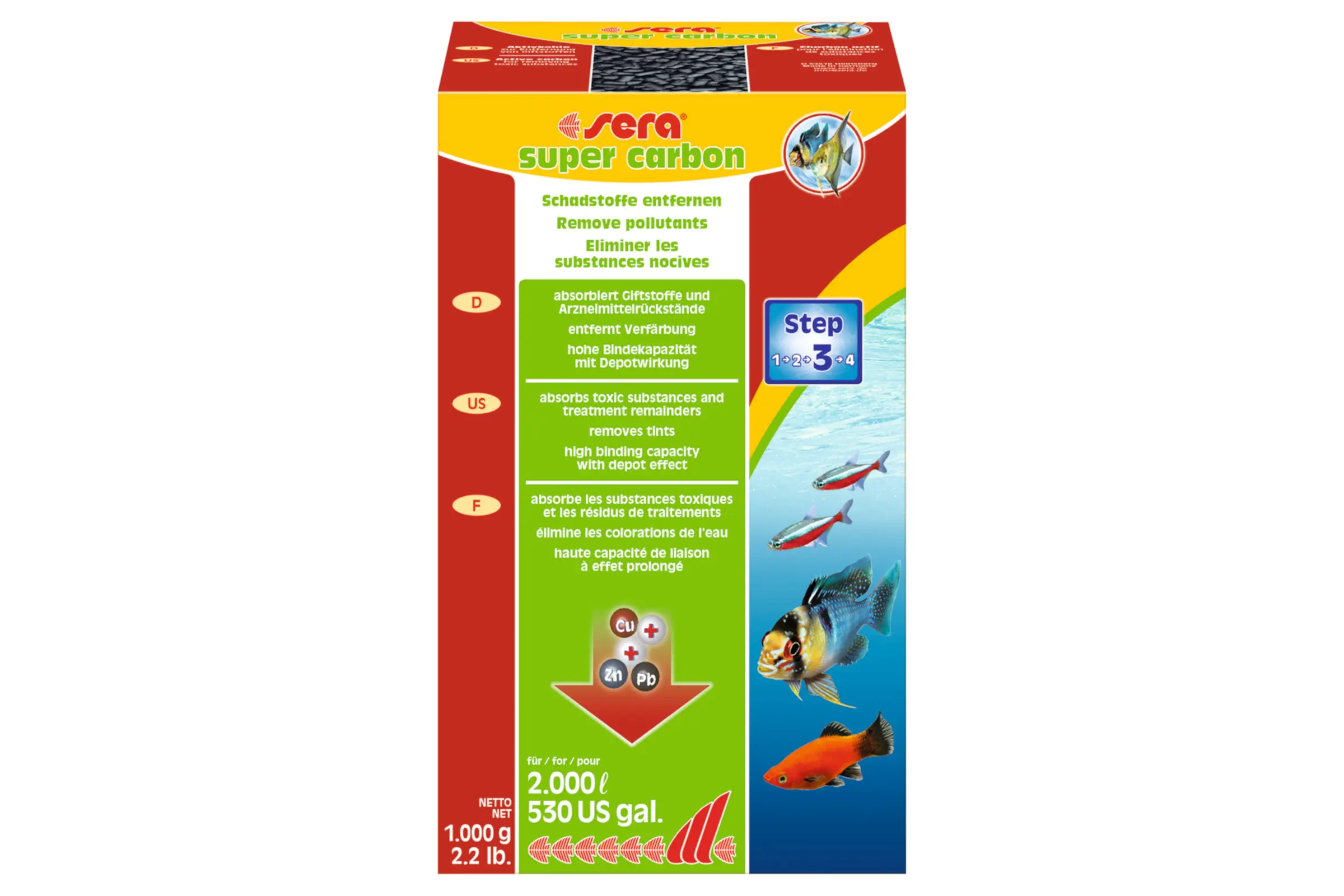 Sera super carbon, 1000 g, charbon de filtration