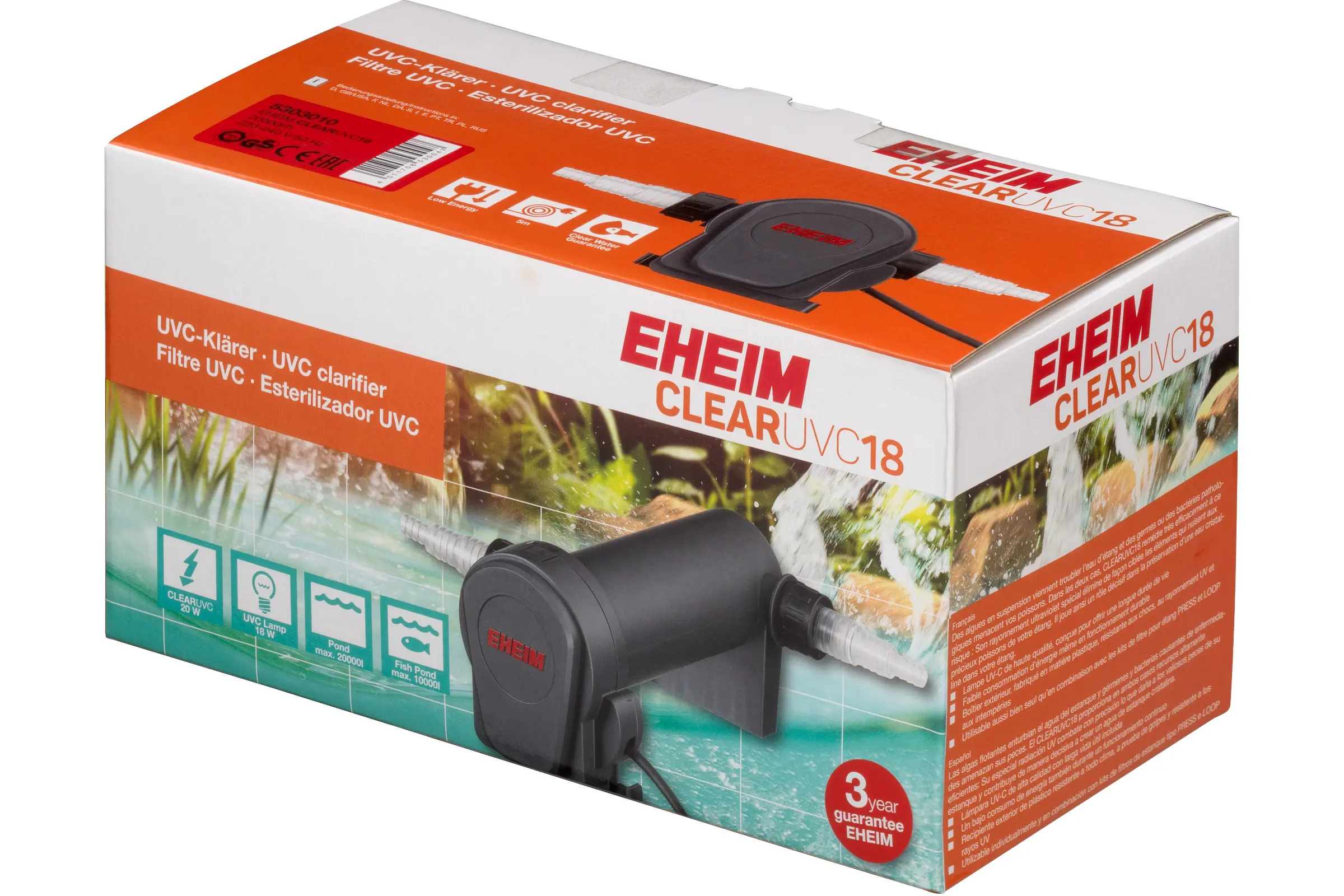 Eheim CLEARUVC-18, clarificateur UV pour bassin de 18 watts