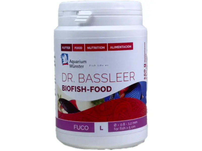 Dose mit Dr. Bassleer Biofish-Food FUCO L Fischfutter
