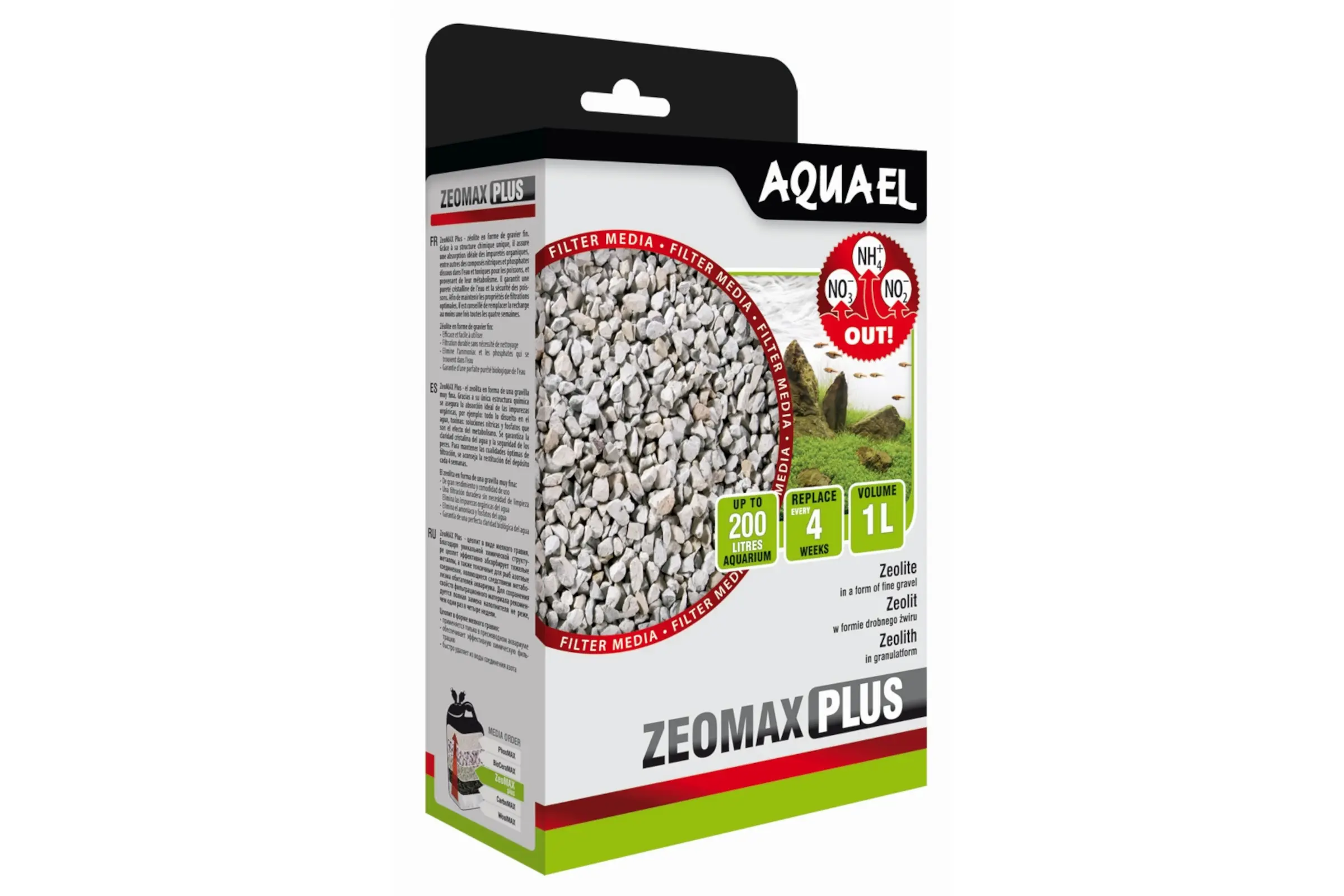 Aquael média filtrant ZeoMax Plus, granulés de zéolite, 1000 ml