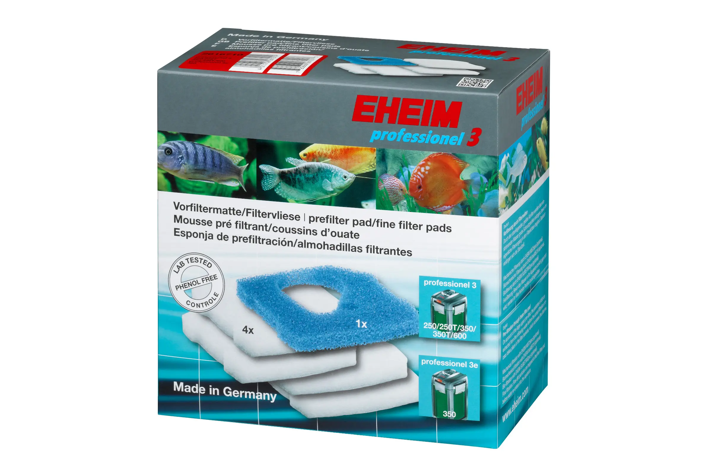 Ouates filtrantes et préfiltre Eheim pour Prof. 3 et 3e 350, 5 pièces