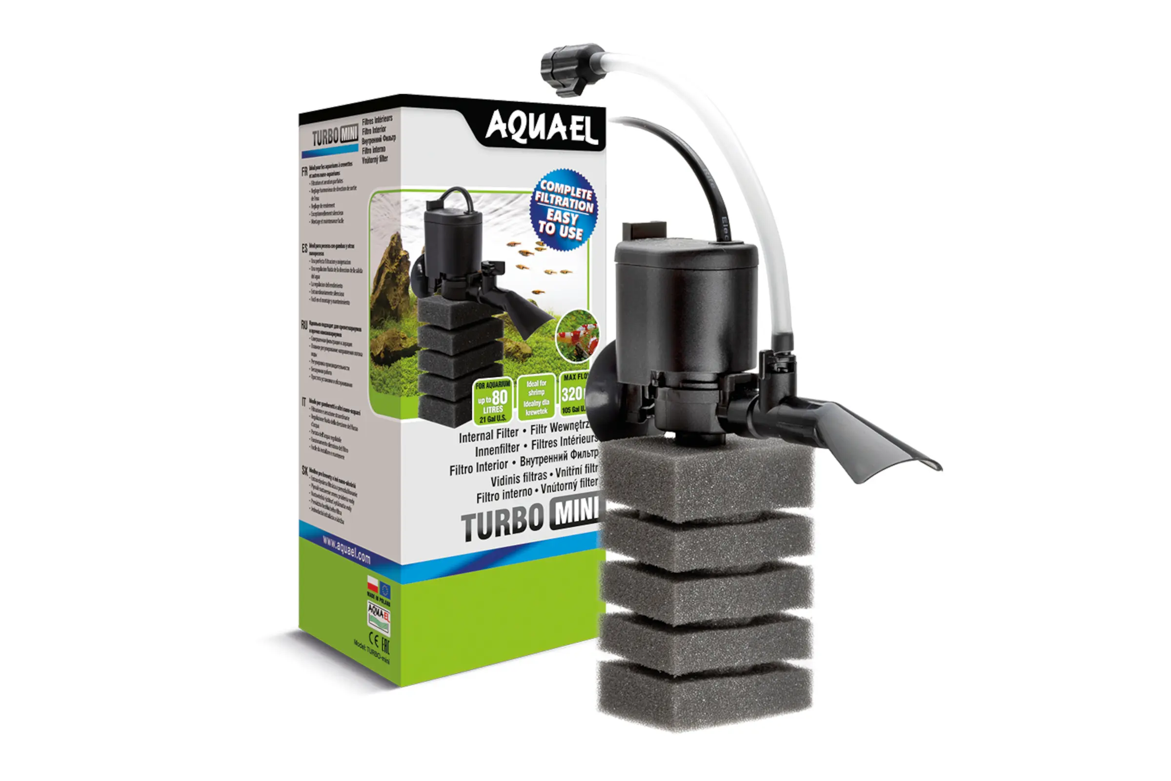 Filtre Aquael Turbo Mini, filtre intérieur nano