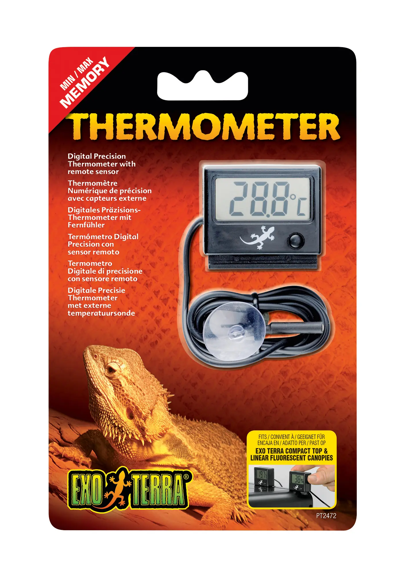Thermomètre LED Exo Terra avec sonde de mesure