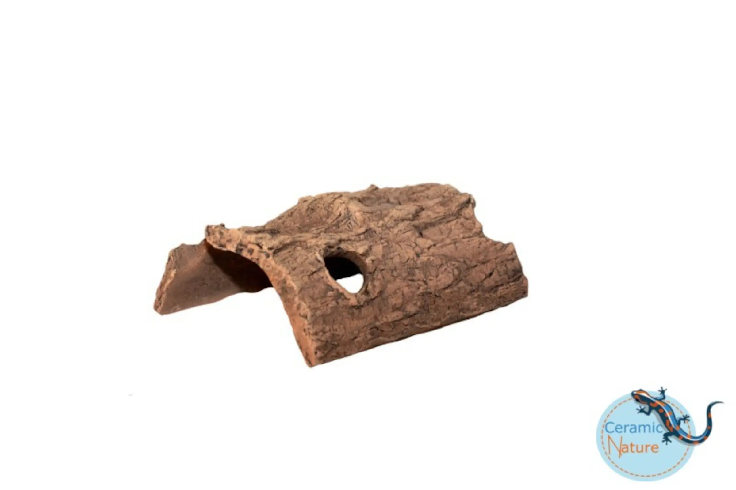 CeramicNature Half-Log S, tunnel en tronc d’arbre, env. 15×7,5×5 cm