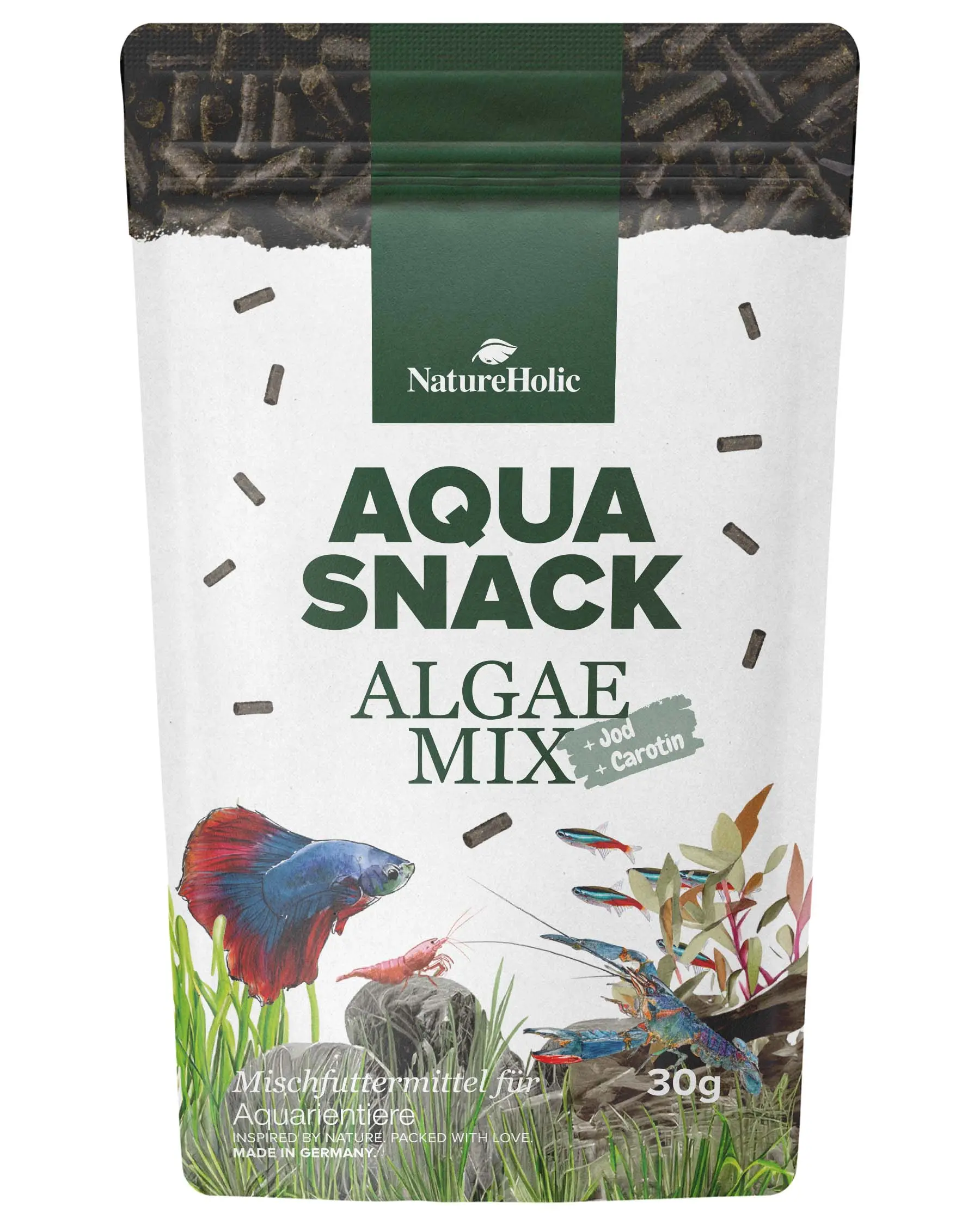 NatureHolic AquaSnack AlgaeMix Sticks, sticks alimentaires, 30 g
