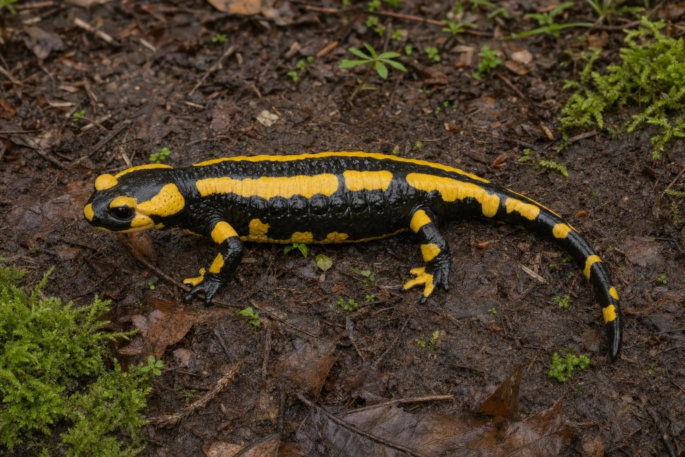 Salamandre de feu à bandes, Salamandra s. terrestris