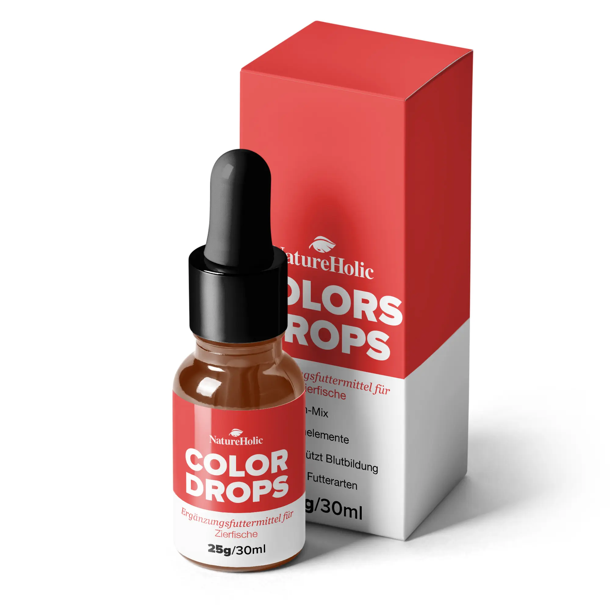 NatureHolic Color Drops, additif pour nourriture pour poissons pour des couleurs intenses, 30 ml