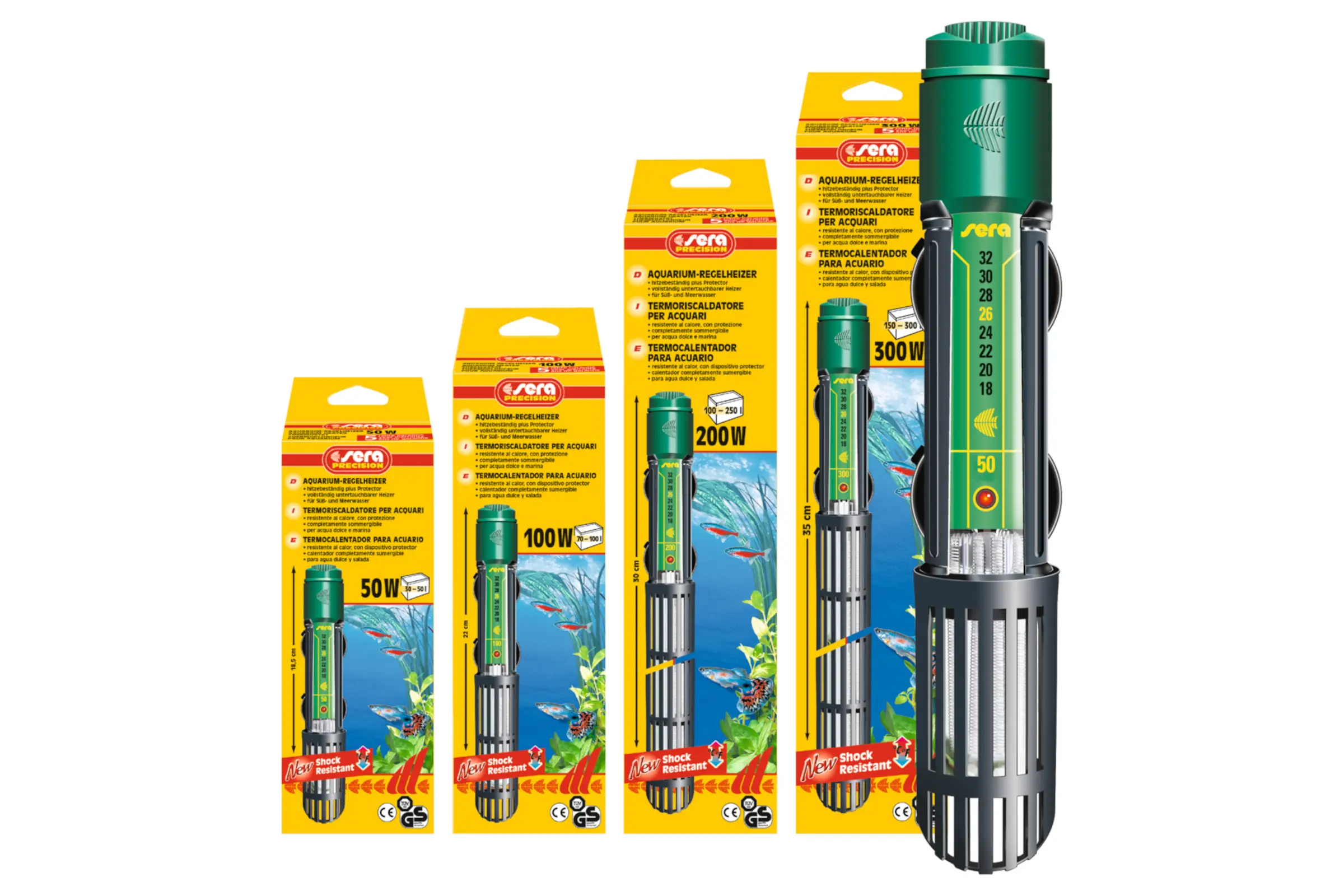 Sera chauffage réglable, en 7 niveaux de puissance 25-300 watts