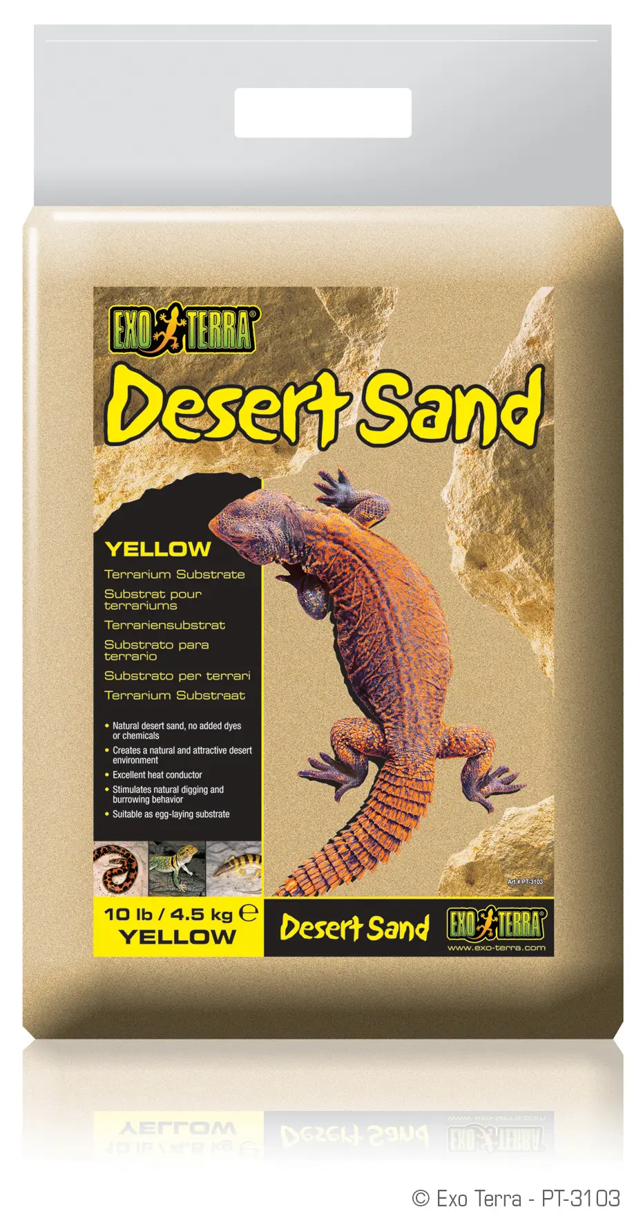 Exo Terra DesertSand jaune 4,5 kg substrat pour terrarium