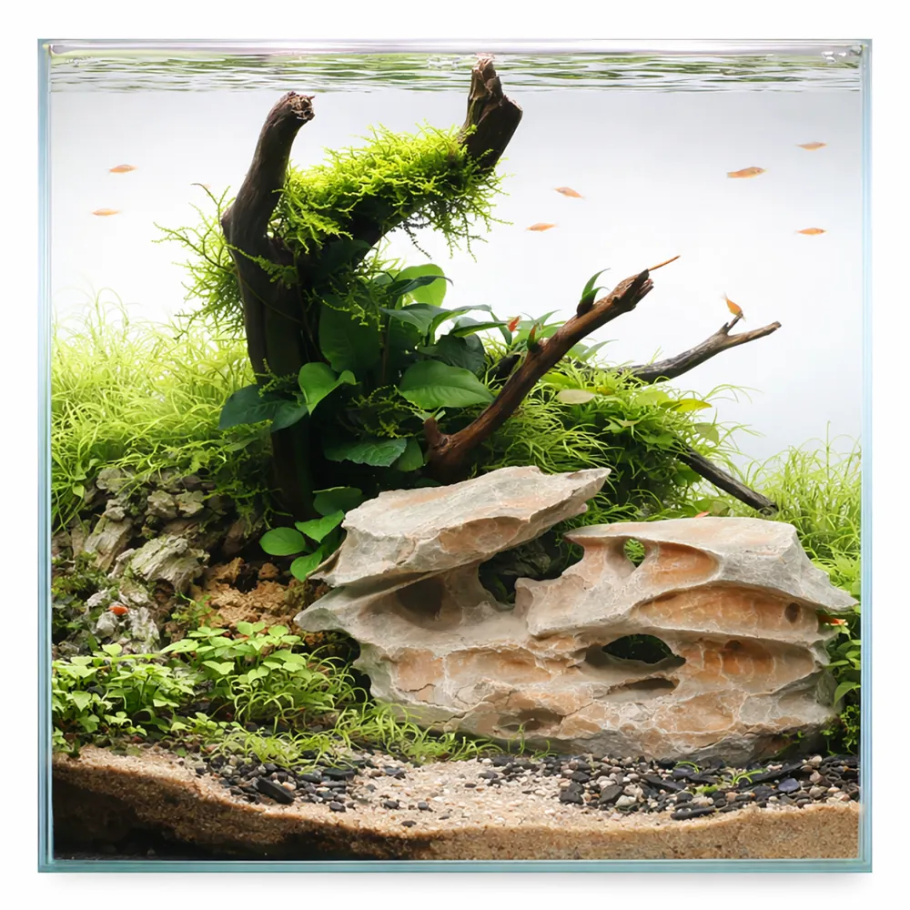 Hobby Sunset Rock 3, Deko-Felsen 23 x 12 x 9,5 cm: rötlich‑graue Schichtung wie Sedimentgestein, farbecht, leicht zu reinigen – schafft Verstecke, Höhlen und Kletterflächen für Fische, Wirbellose, Reptilien und Amphibien