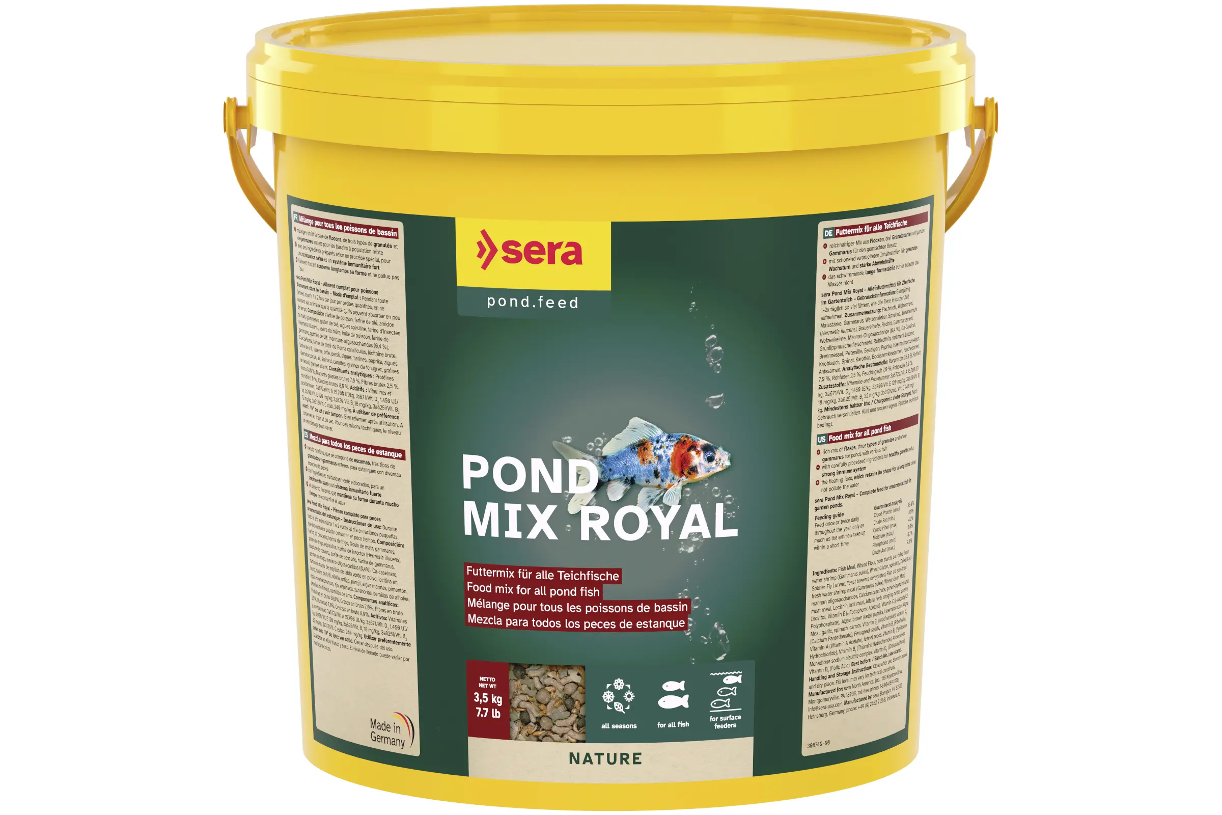 Sera Pond Mix Royal nature, nourriture pour poissons de bassin, 21 l