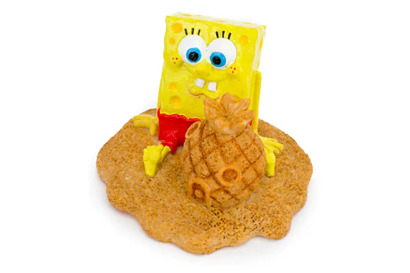 Penn-Plax SpongeBob et maison ananas dans le sable, décoration d’aquarium, 6,35 cm