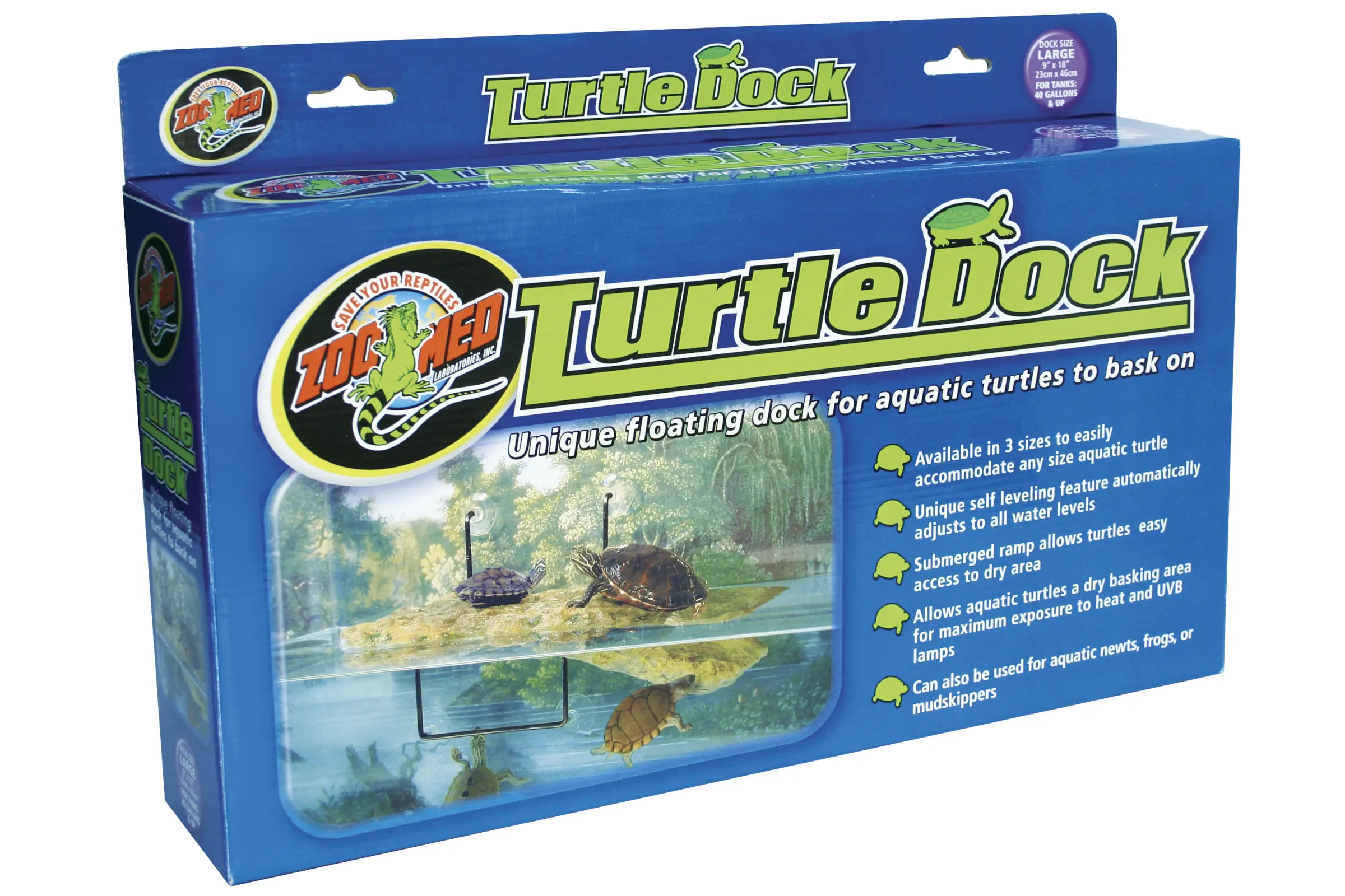 Zoomed Turtle Dock (taille 40 gal et plus) Large, île flottante
