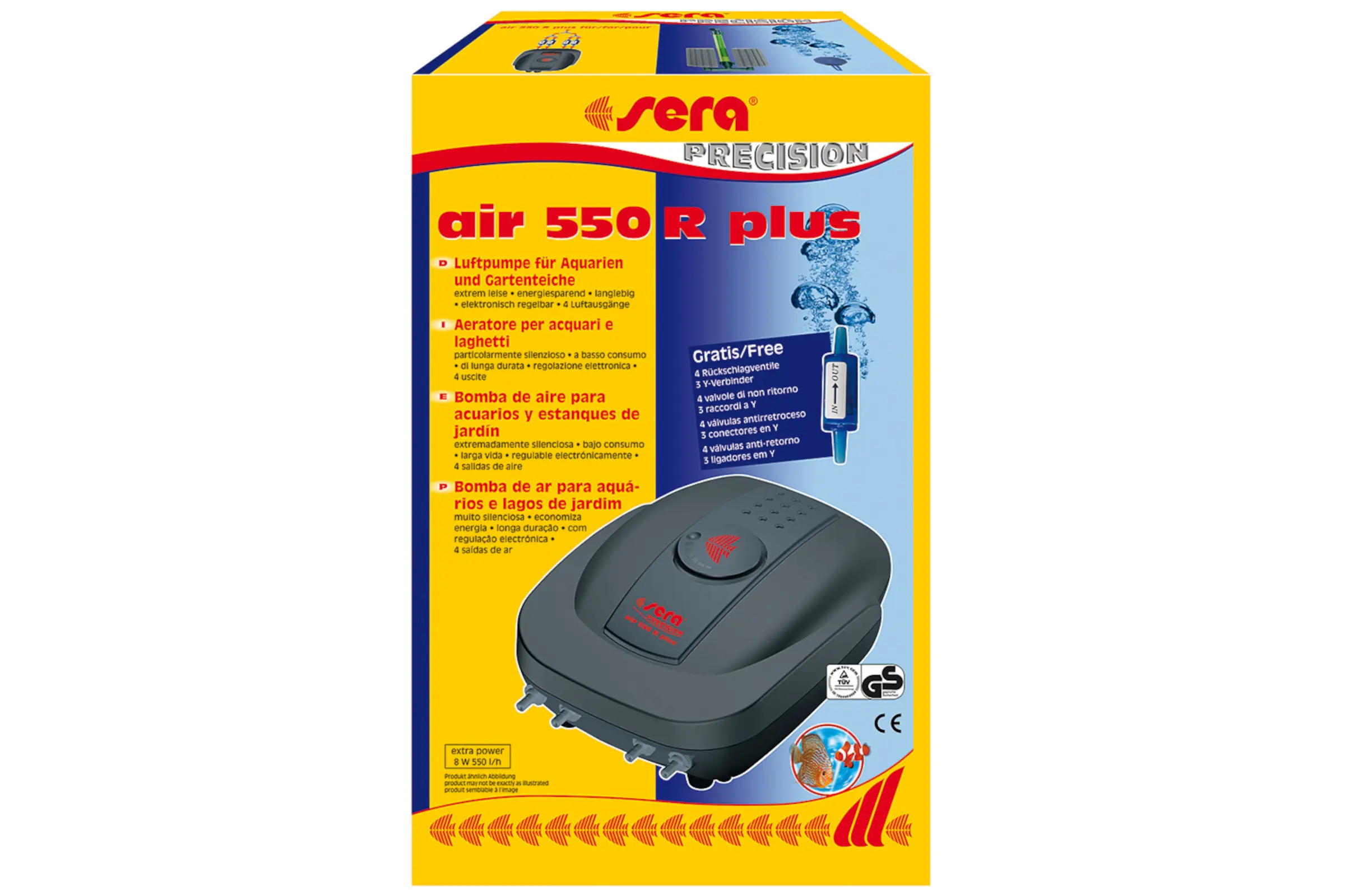 Sera Air 550 R plus, pompe à membrane, 4 W