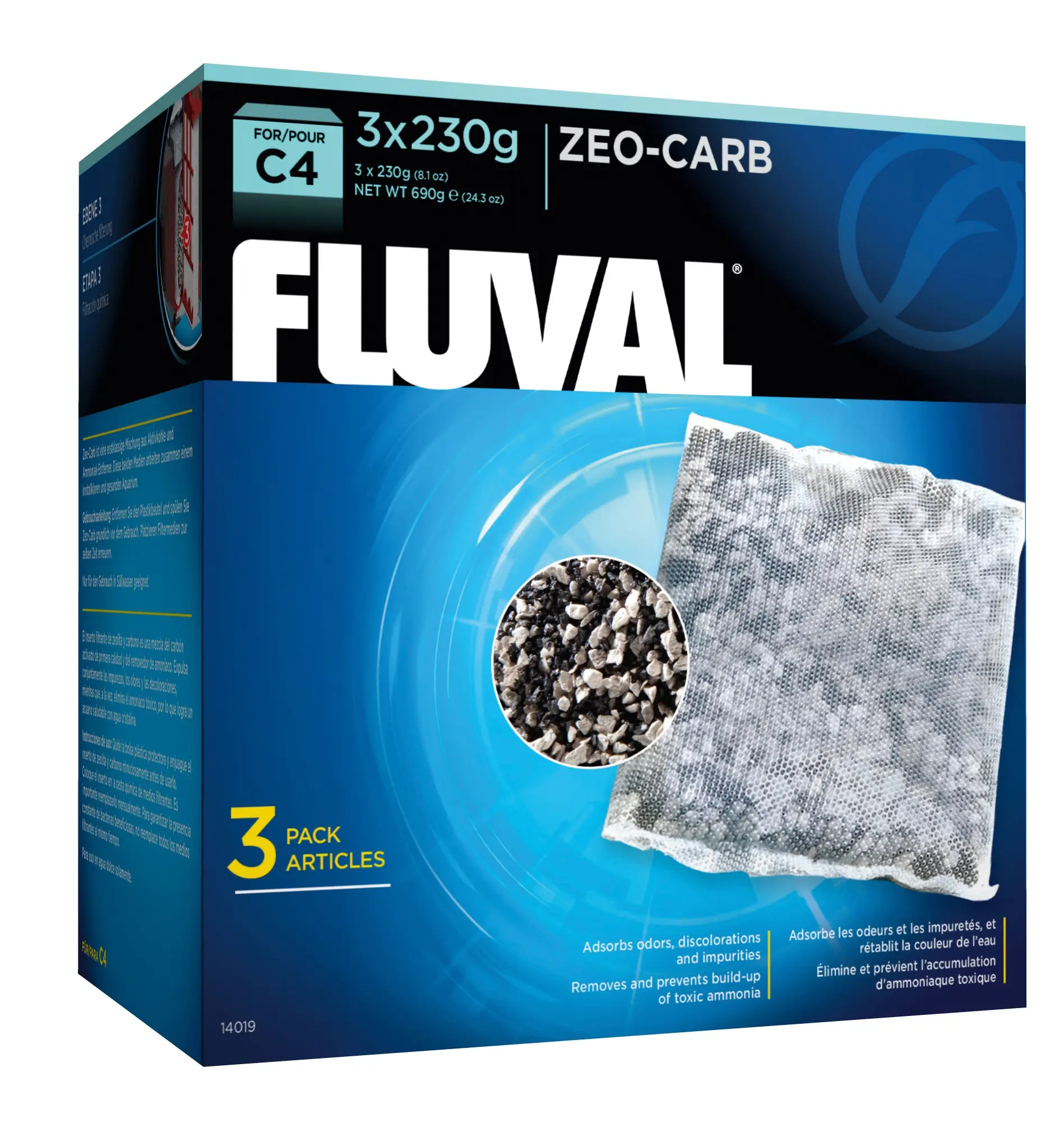 Fluval C4 Zeo-Carb 3x230 g