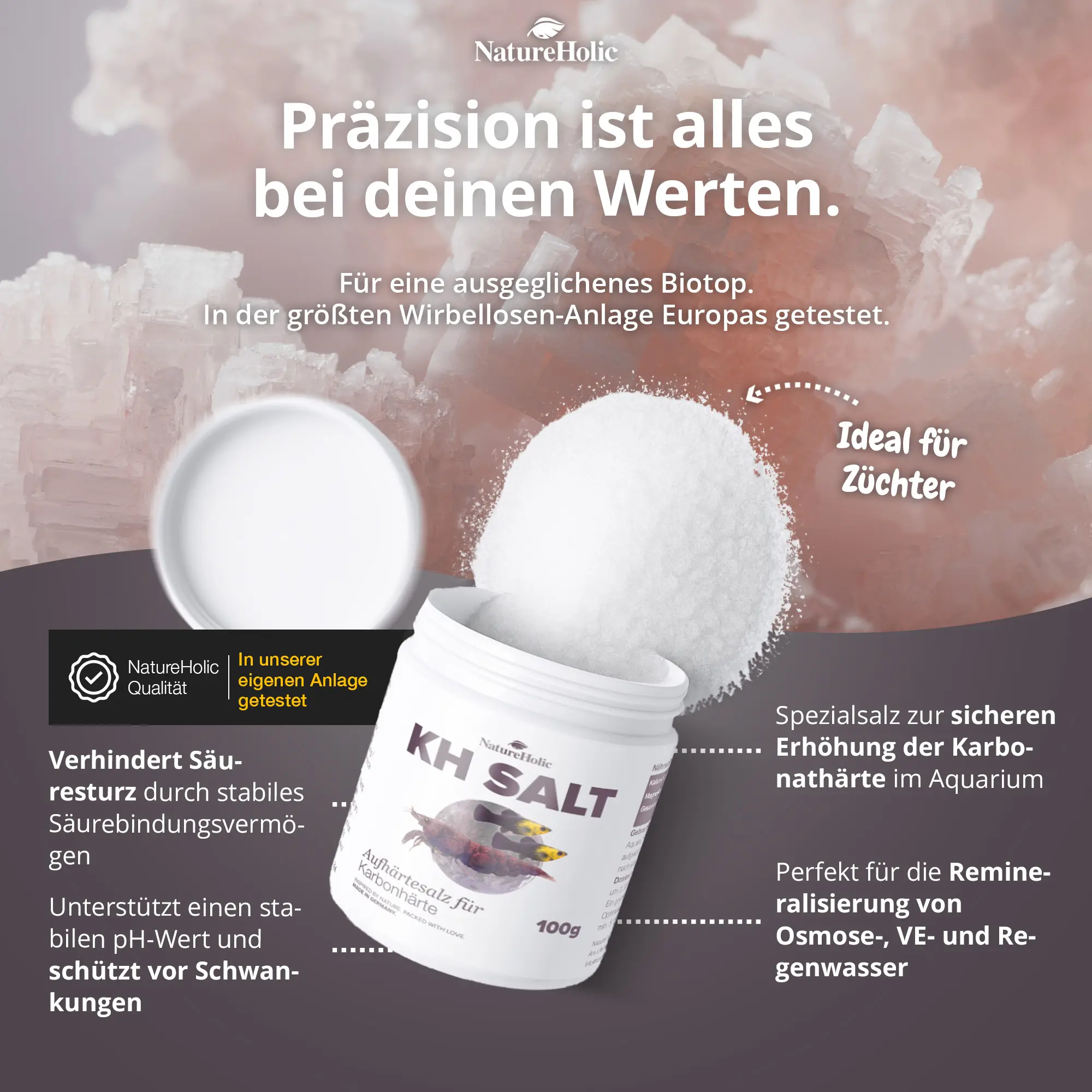 Dose KH Salt mit weißem Salzpulver