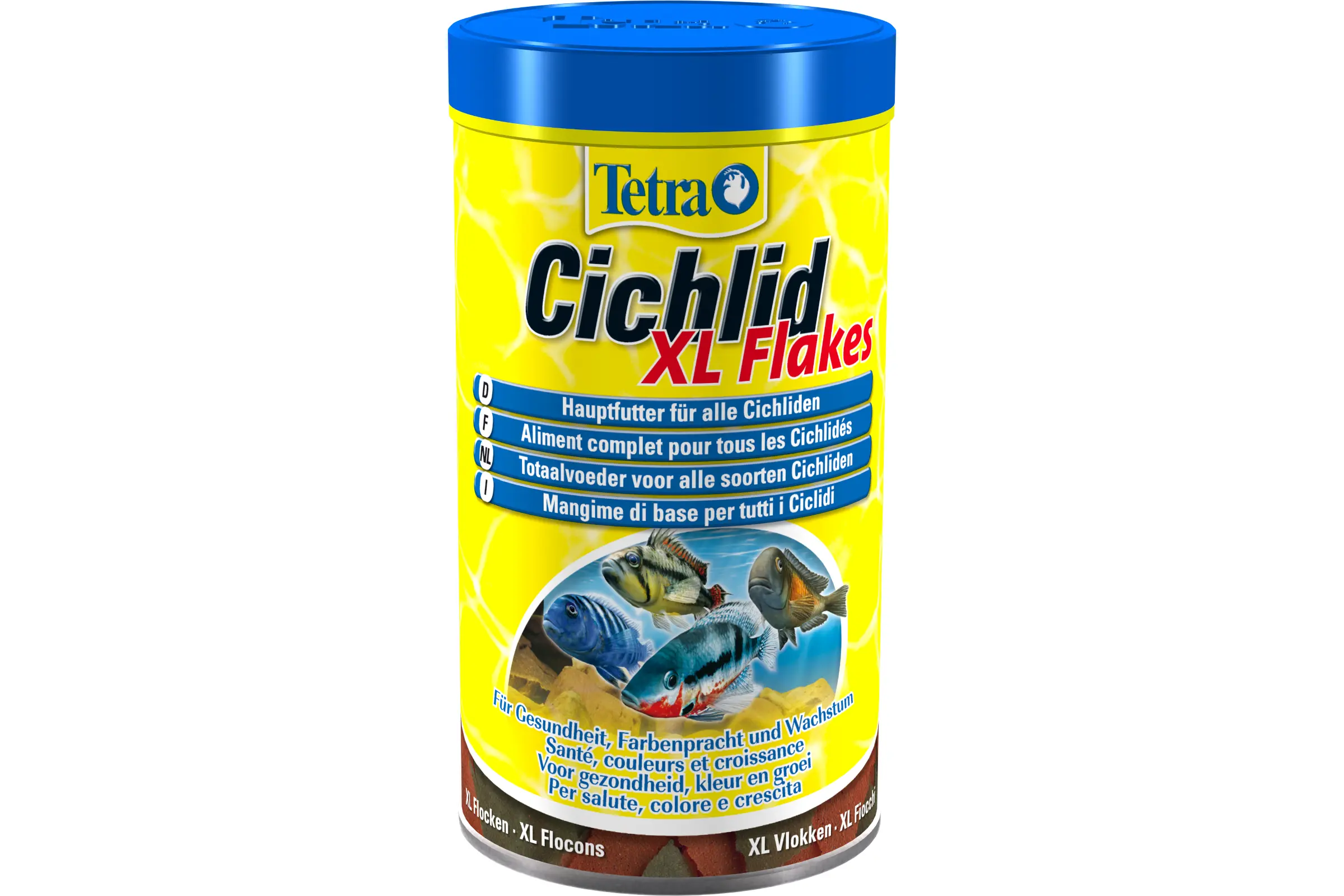 Tetra Cichlid XL Flakes, grands flocons d’aliment complet, 500 ml
