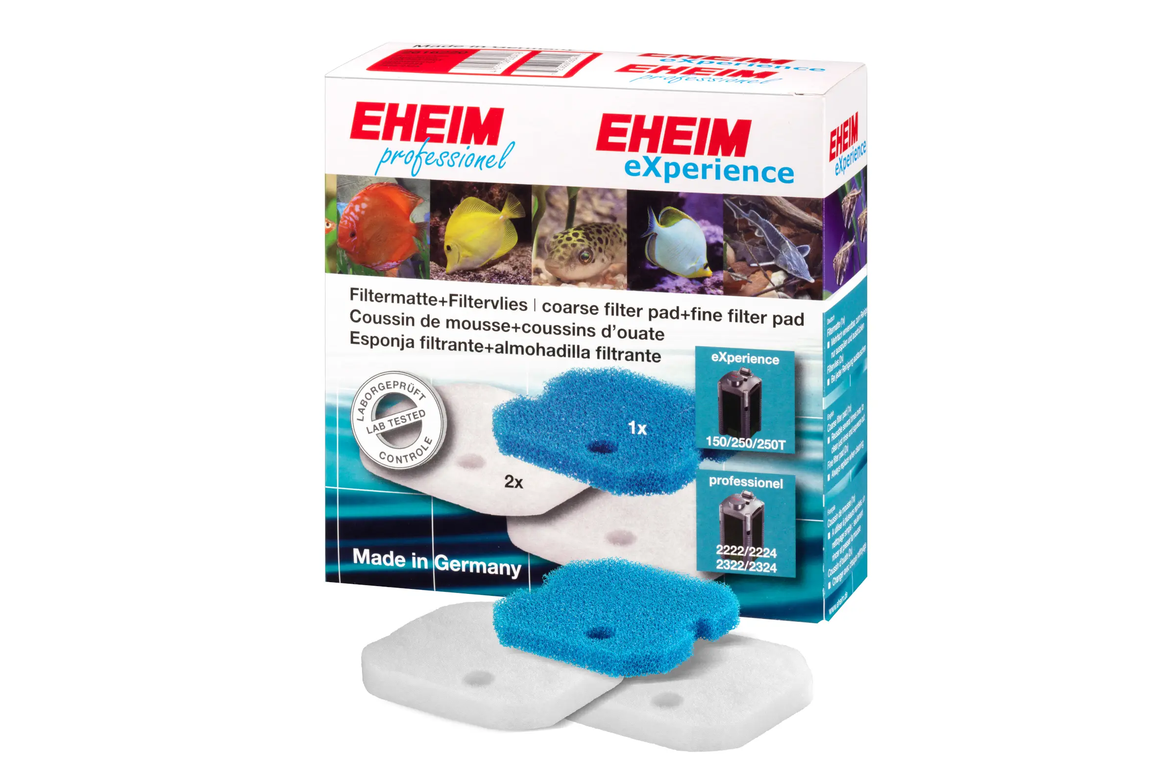 Mousse filtrante et ouates filtrantes Eheim pour eXperience et Prof. 1, 3 pièces