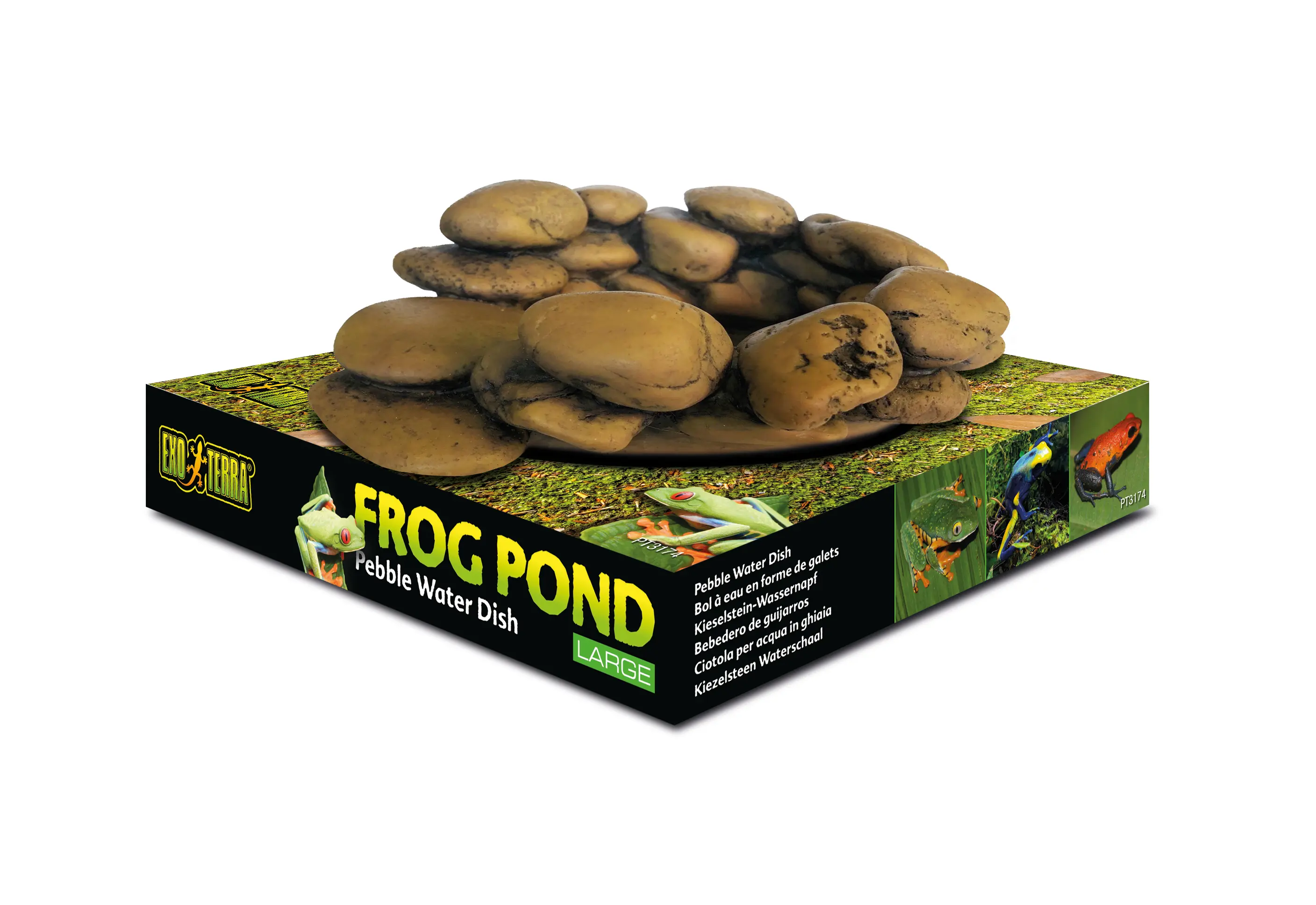 Exo Terra Frog Pond Large. Abreuvoir à eau effet galets.