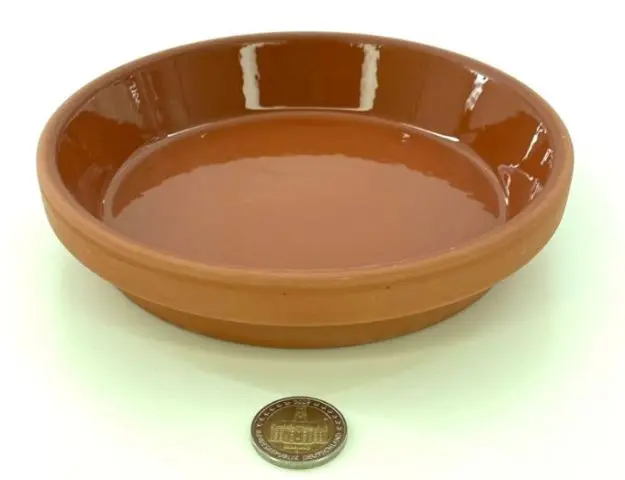 Écuelle à nourriture en terre cuite émaillée 17,8 x 3,5 cm (Ø16 cm intérieur)