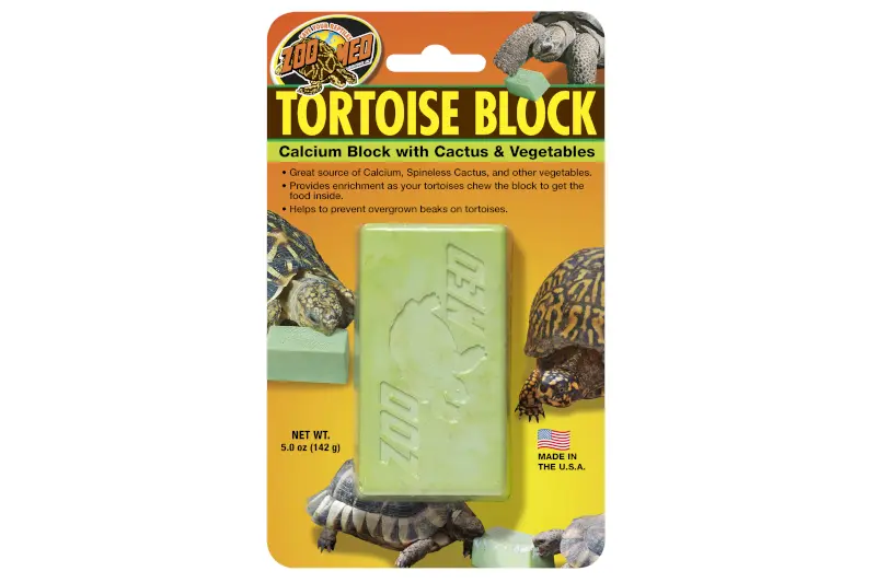Zoomed Tortoise Block avec cactus Opuntia, bloc de calcium, 142 g
